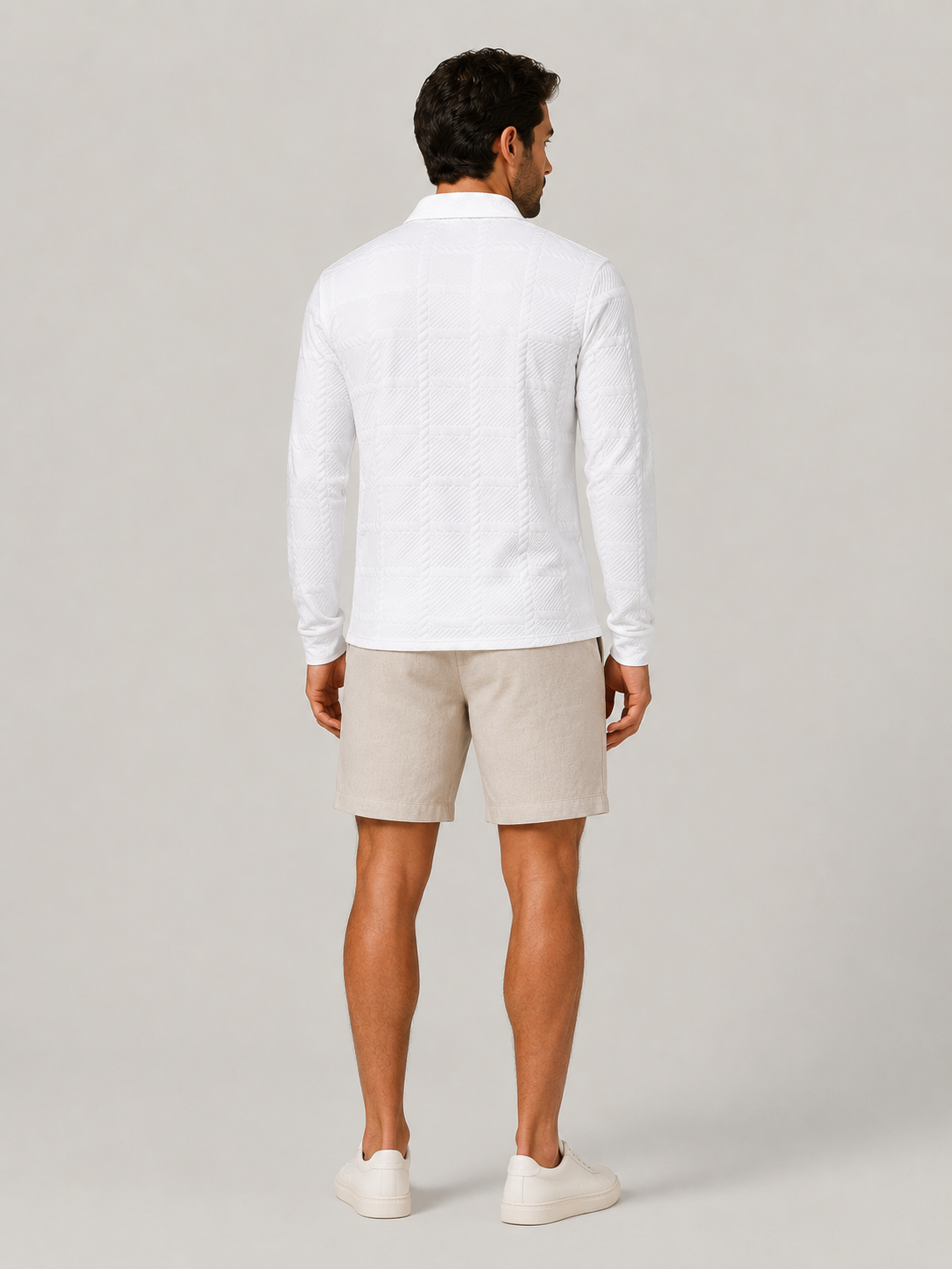 Ellmont London | Men’s Button Polo Shirt Modern Jacquard Knit