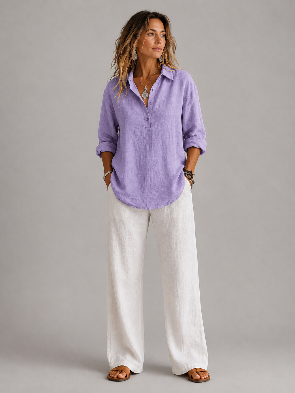 Ellmont London | Women’s Casual Linen Shirt Relaxed Elegant Fit