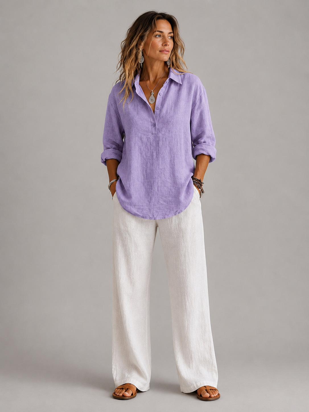 Ellmont London | Women’s Casual Linen Shirt Relaxed Elegant Fit