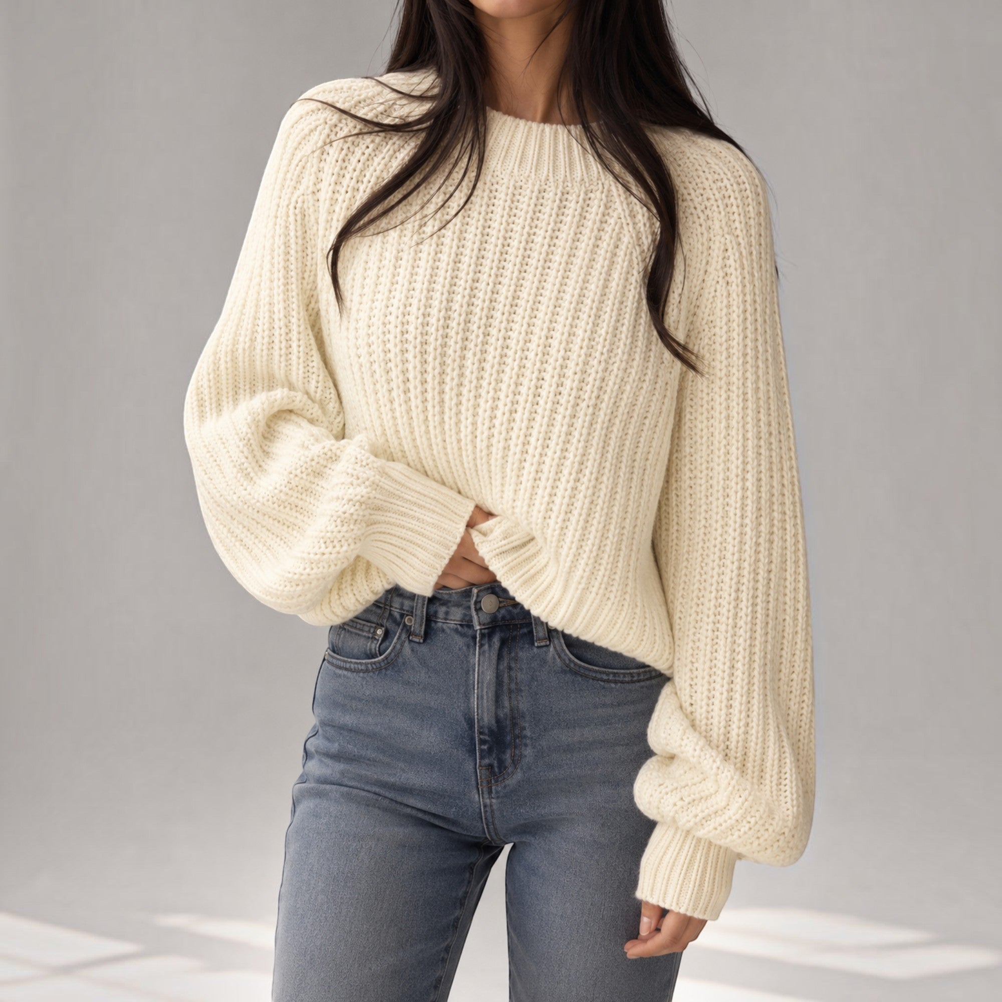 Ellmont London | Women's Thick Knit Autumn Cardigan Cozy Everyday Sweater