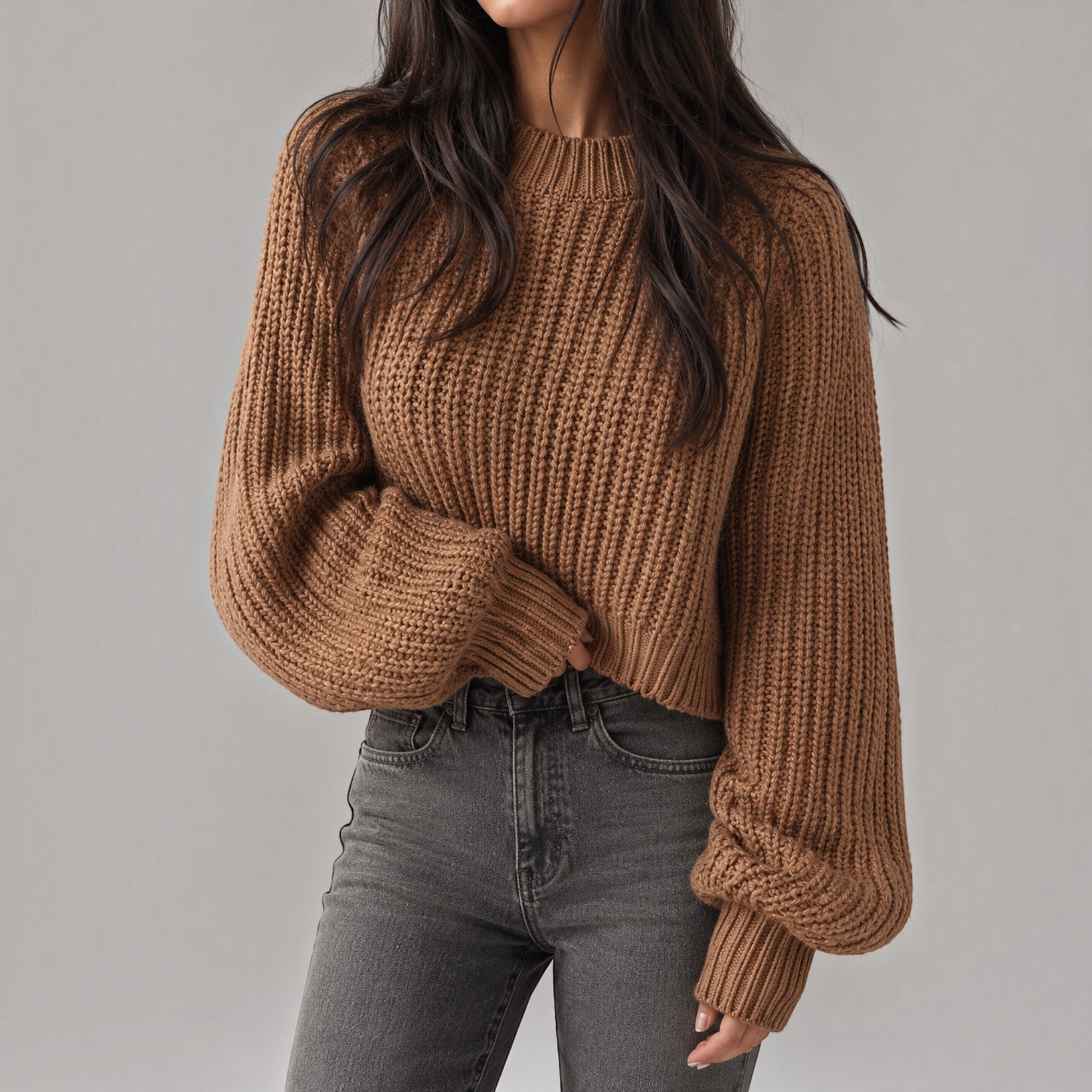Ellmont London | Women's Thick Knit Autumn Cardigan Cozy Everyday Sweater