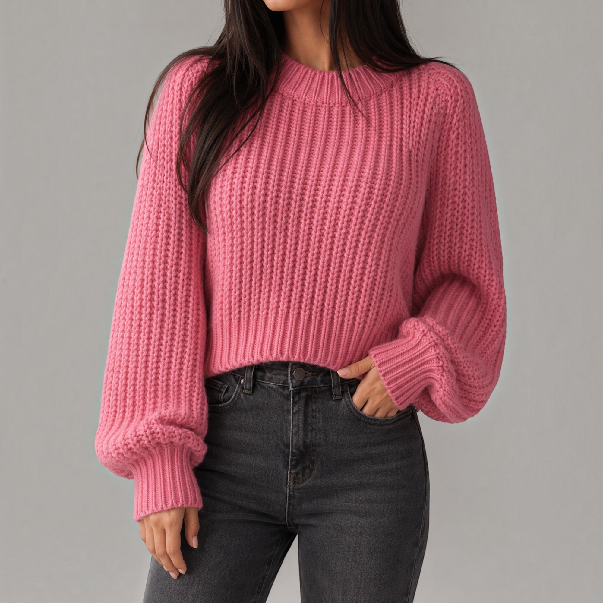 Ellmont London | Women's Thick Knit Autumn Cardigan Cozy Everyday Sweater