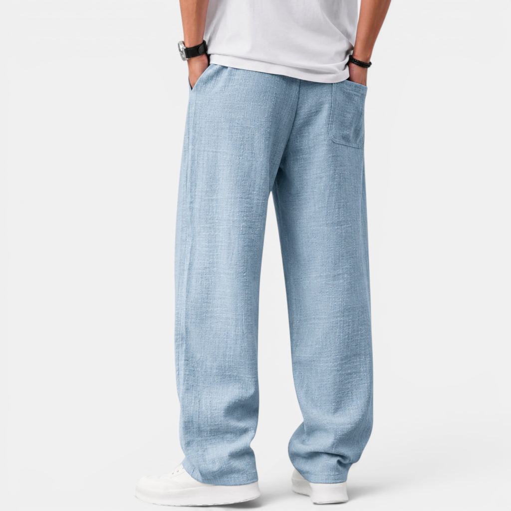 Ellmont London | Men's Lightweight Wide Leg Summer Pants Relaxed Fit