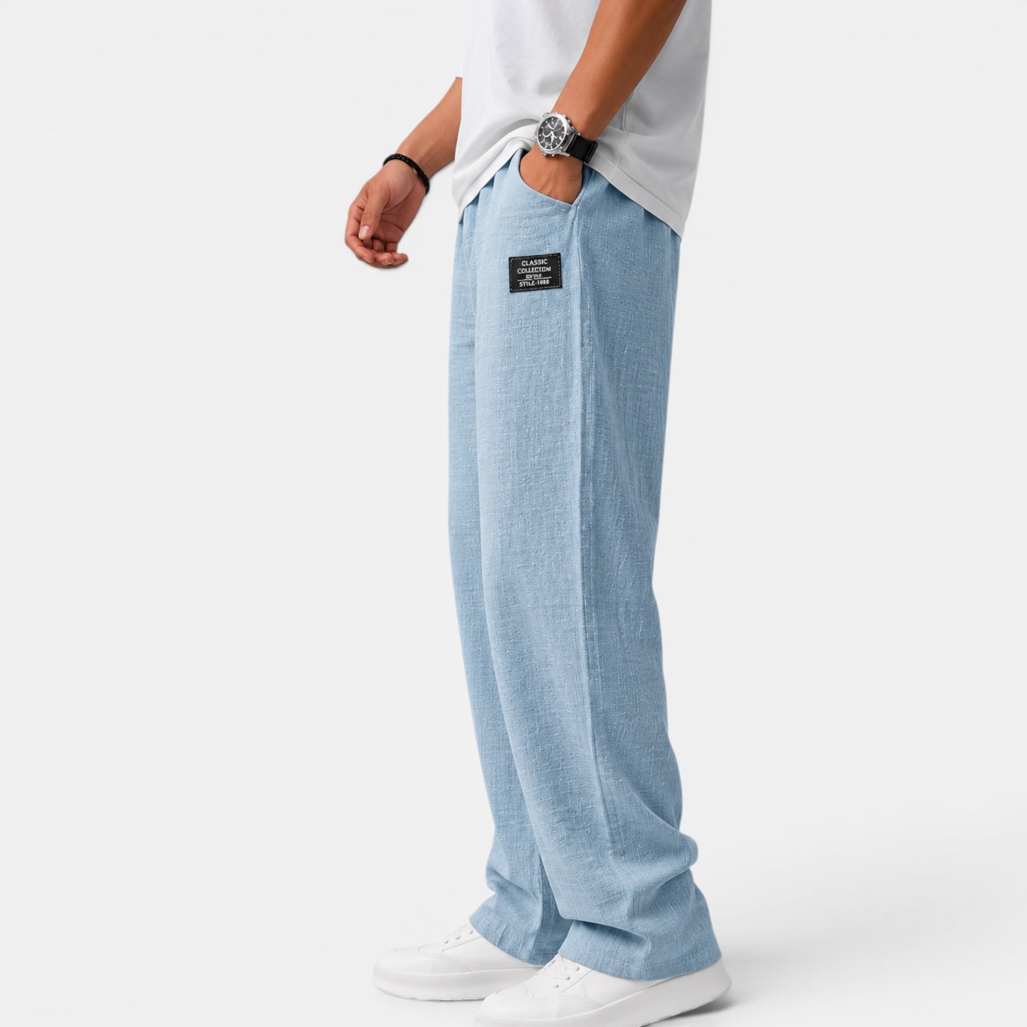 Ellmont London | Men's Lightweight Wide Leg Summer Pants Relaxed Fit