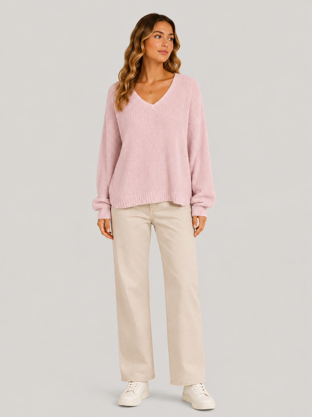 Ellmont London | Women’s Comfortable V-Neck Sweater Everyday