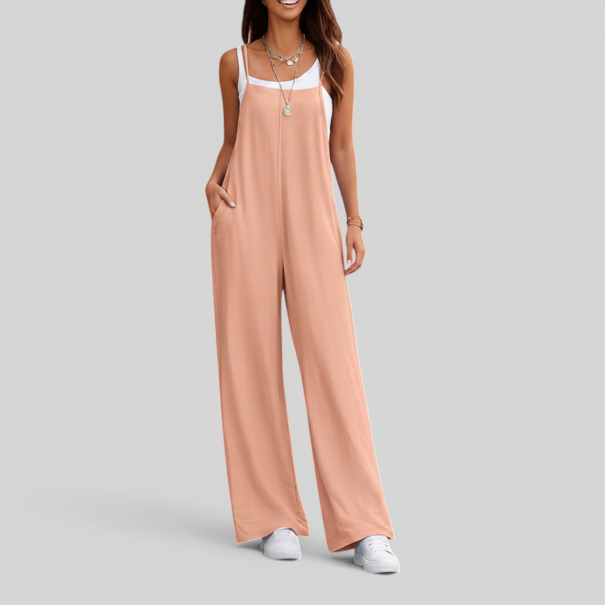 Ellmont London | Women's Sleeveless Long Jumpsuit for Travel Work and Weekend