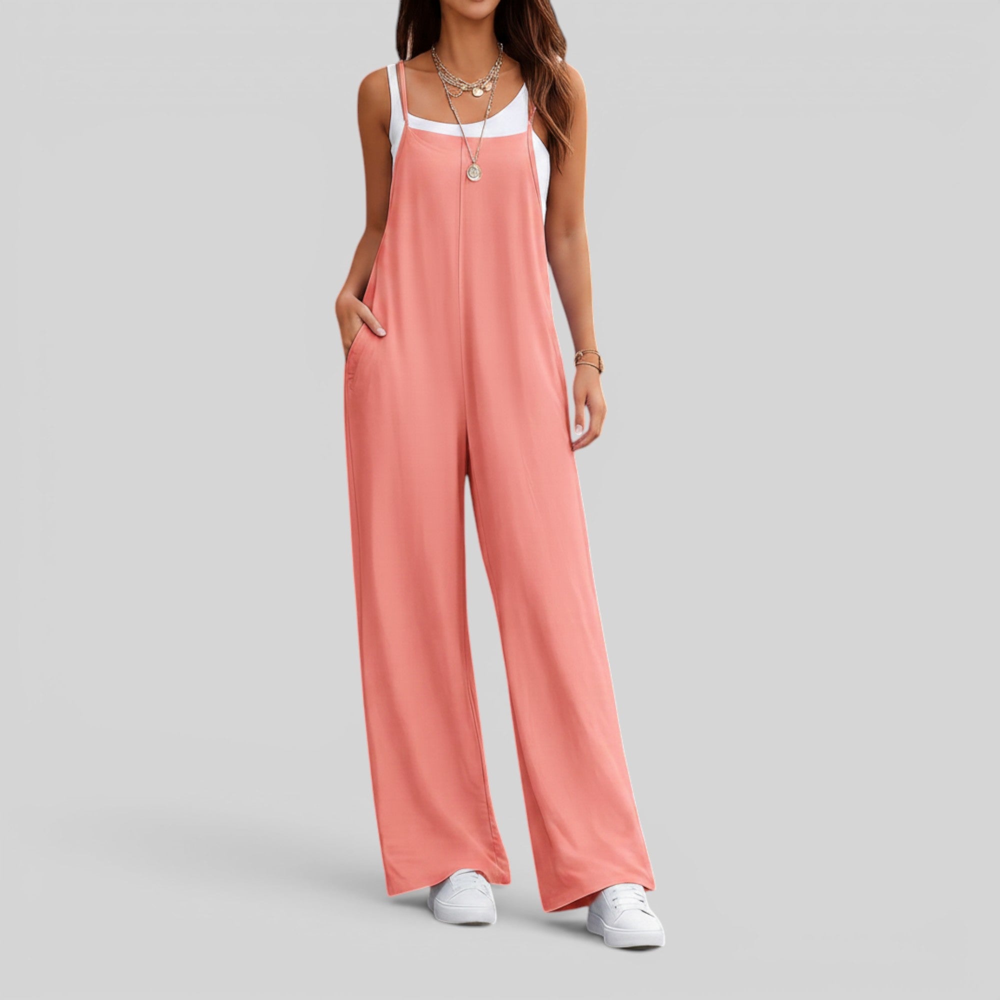 Ellmont London | Women's Sleeveless Long Jumpsuit for Travel Work and Weekend
