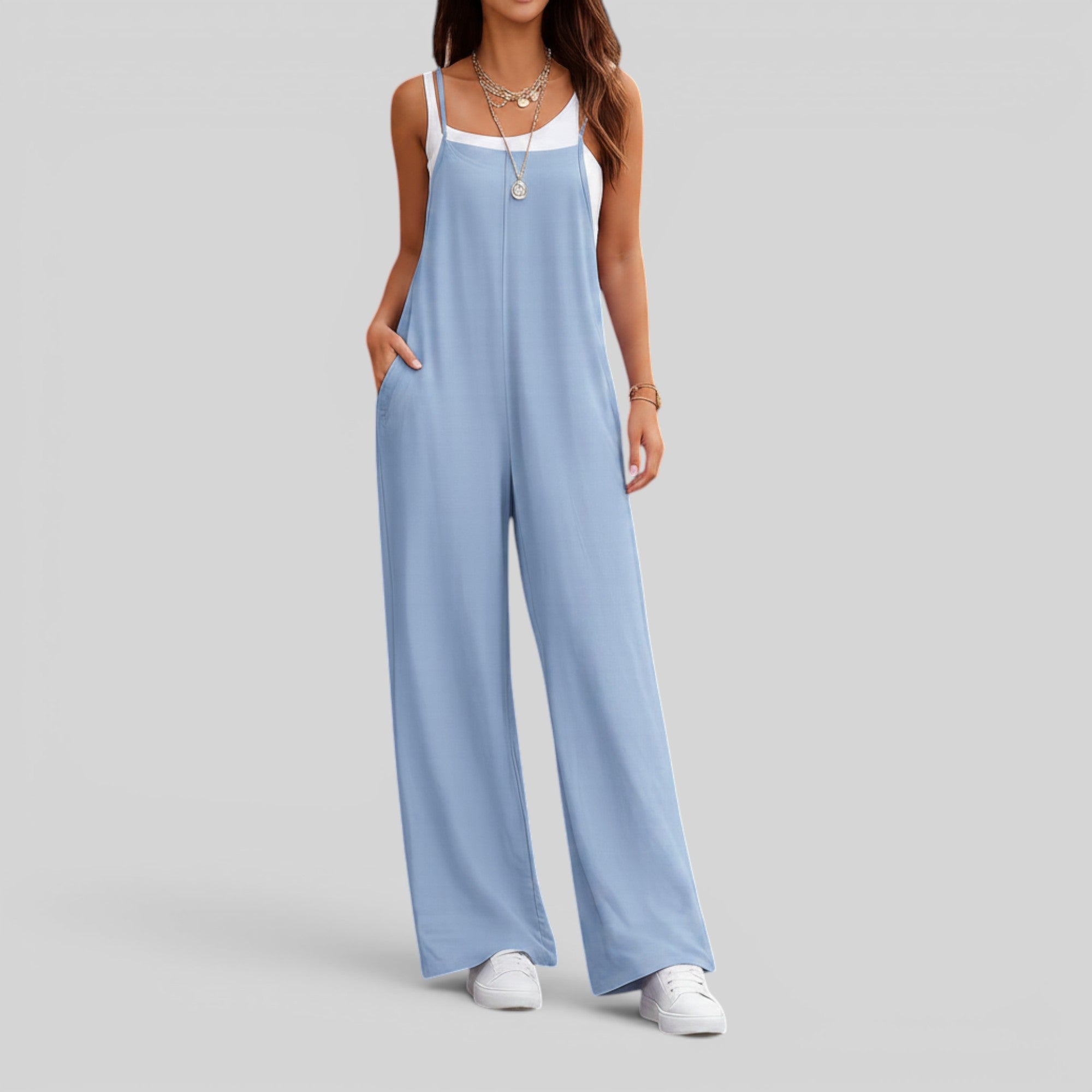 Ellmont London | Women's Sleeveless Long Jumpsuit for Travel Work and Weekend