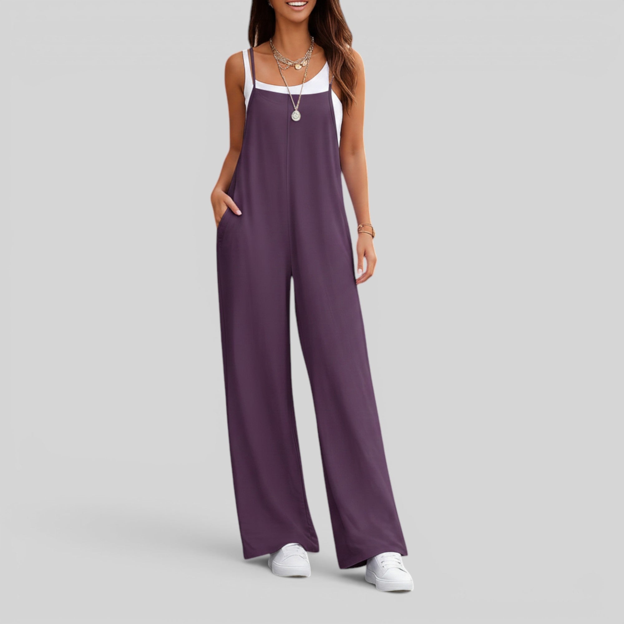 Ellmont London | Women's Sleeveless Long Jumpsuit for Travel Work and Weekend