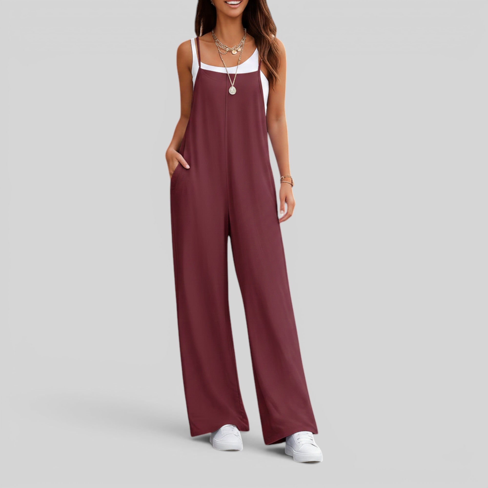 Ellmont London | Women's Sleeveless Long Jumpsuit for Travel Work and Weekend
