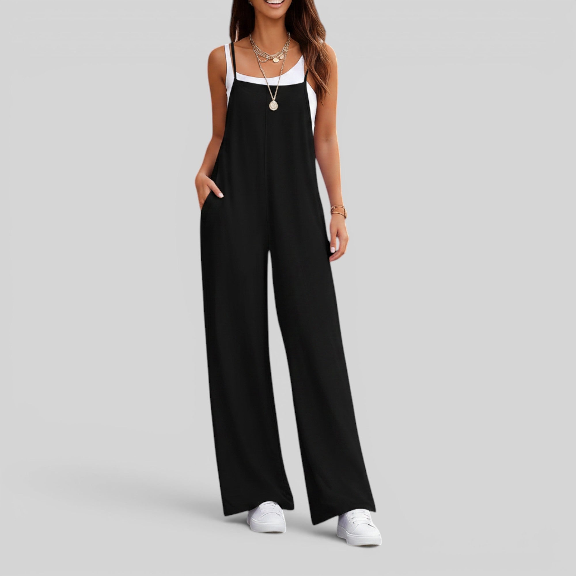 Ellmont London | Women's Sleeveless Long Jumpsuit for Travel Work and Weekend