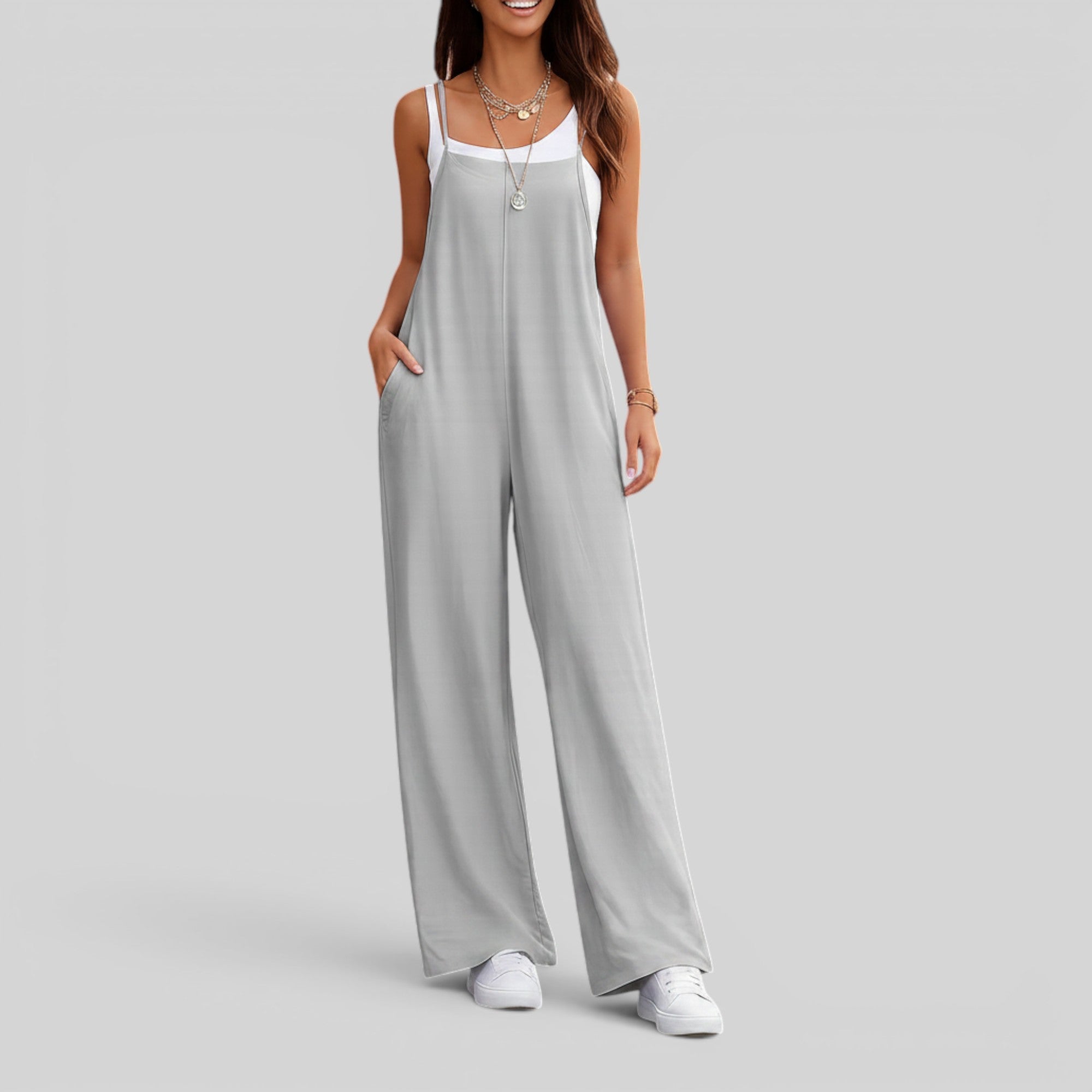 Ellmont London | Women's Sleeveless Long Jumpsuit for Travel Work and Weekend