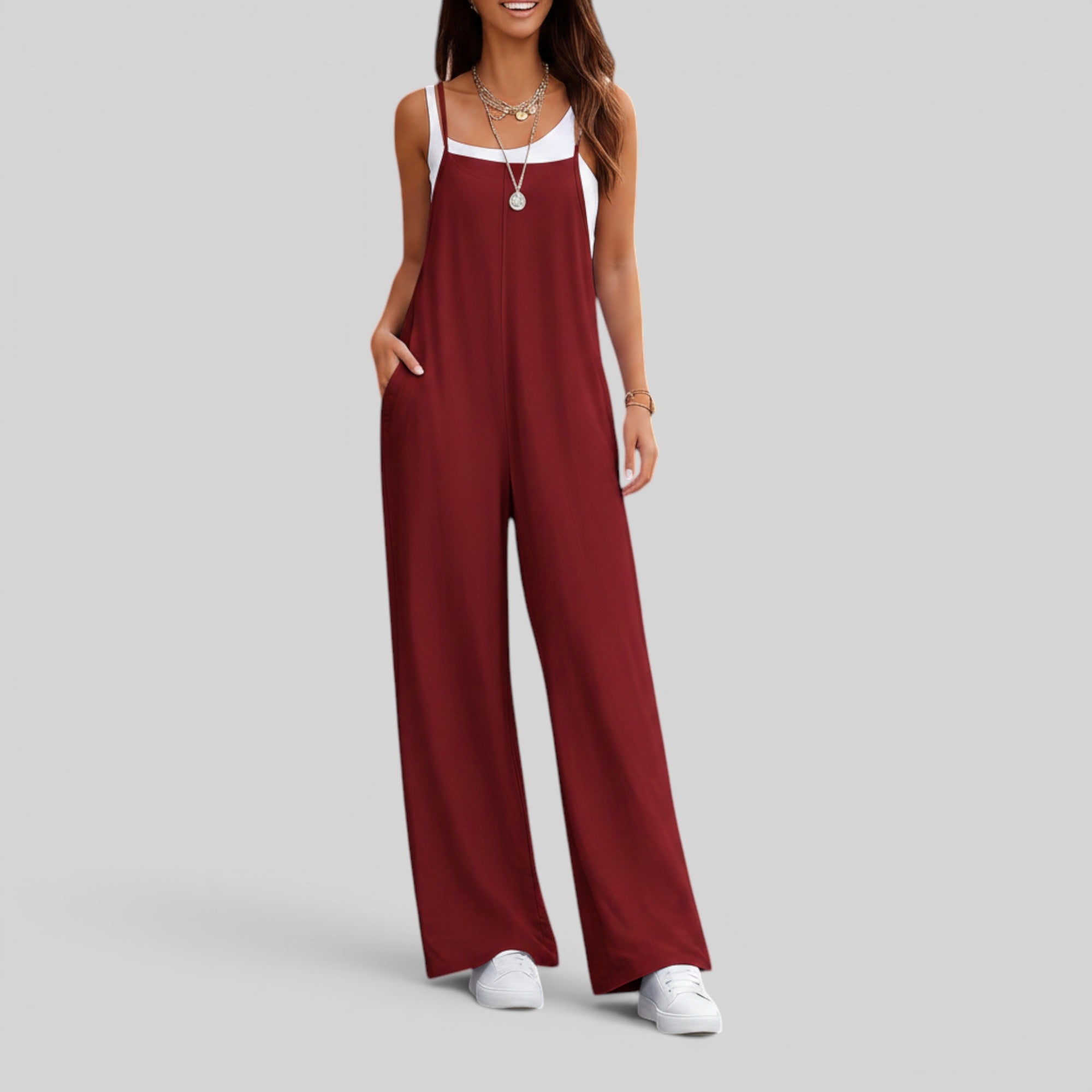 Ellmont London | Women's Sleeveless Long Jumpsuit for Travel Work and Weekend