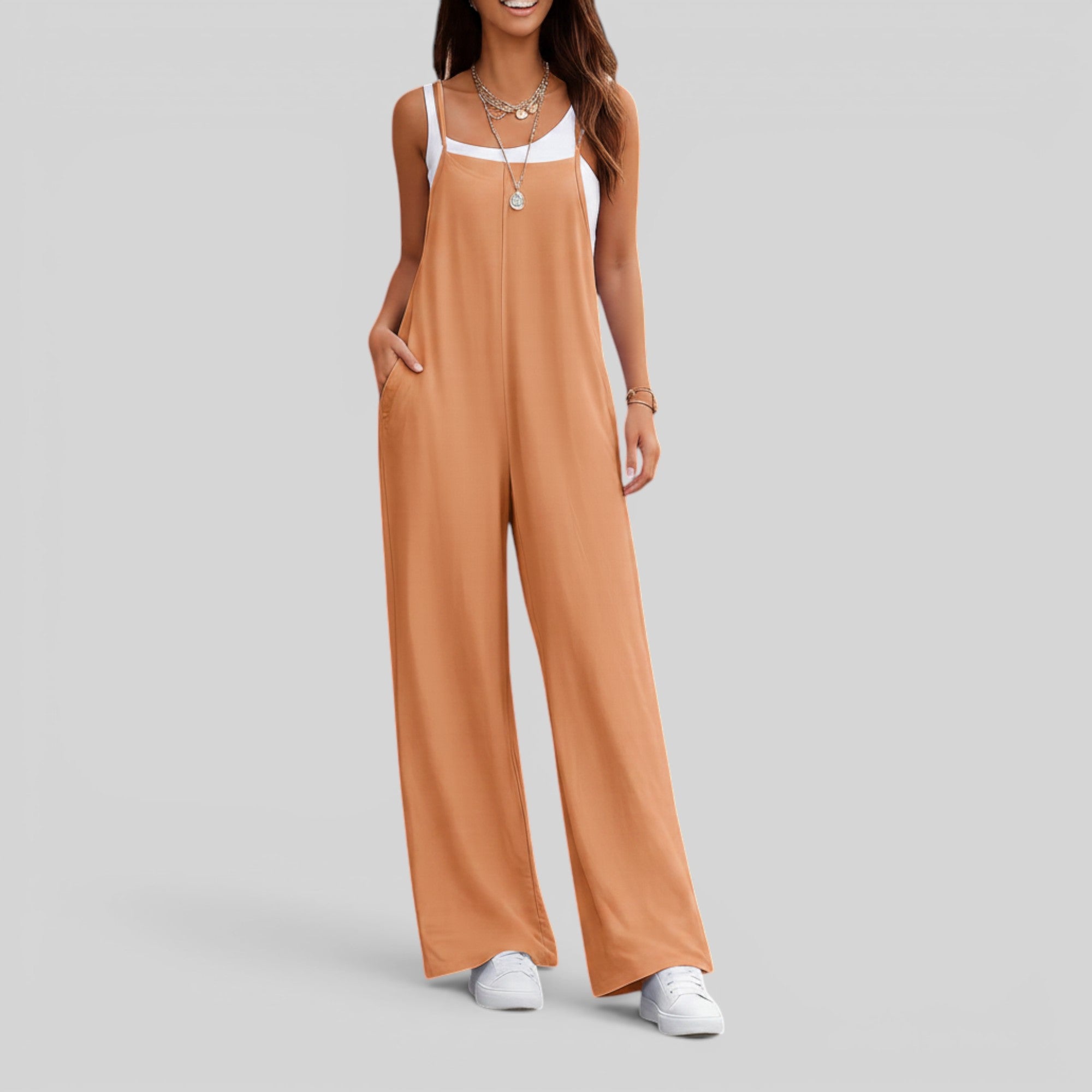 Ellmont London | Women's Sleeveless Long Jumpsuit for Travel Work and Weekend