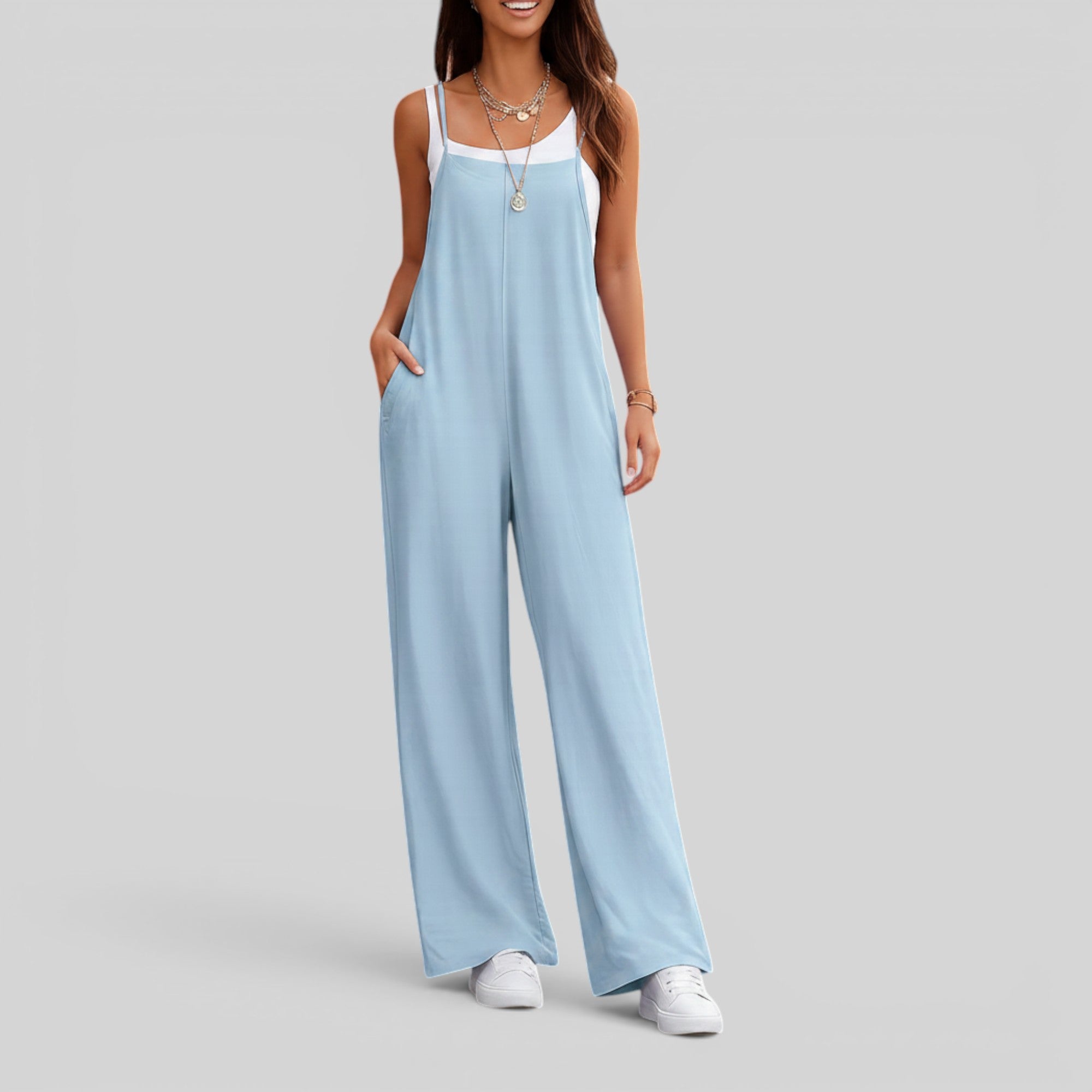 Ellmont London | Women's Sleeveless Long Jumpsuit for Travel Work and Weekend