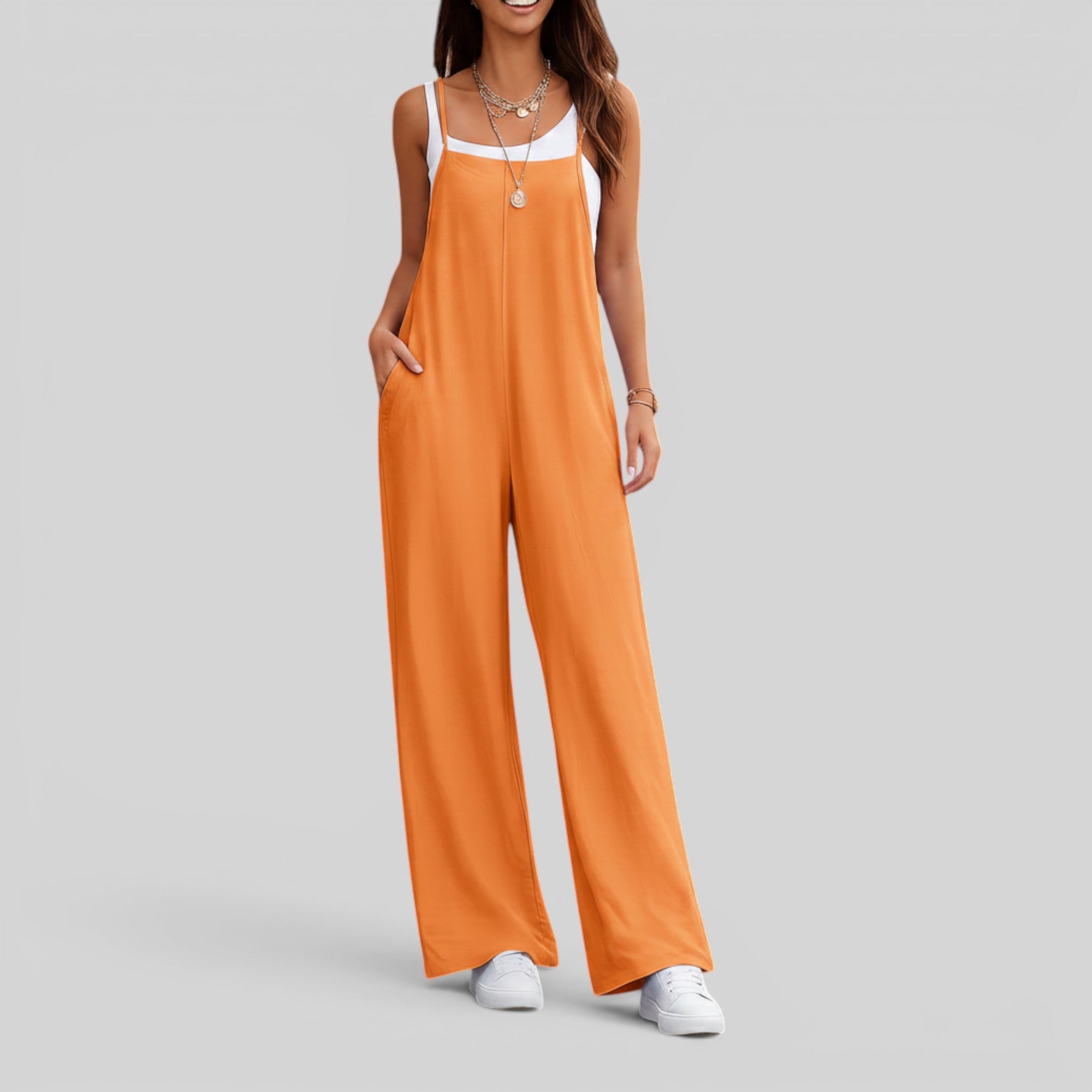 Ellmont London | Women's Sleeveless Long Jumpsuit for Travel Work and Weekend