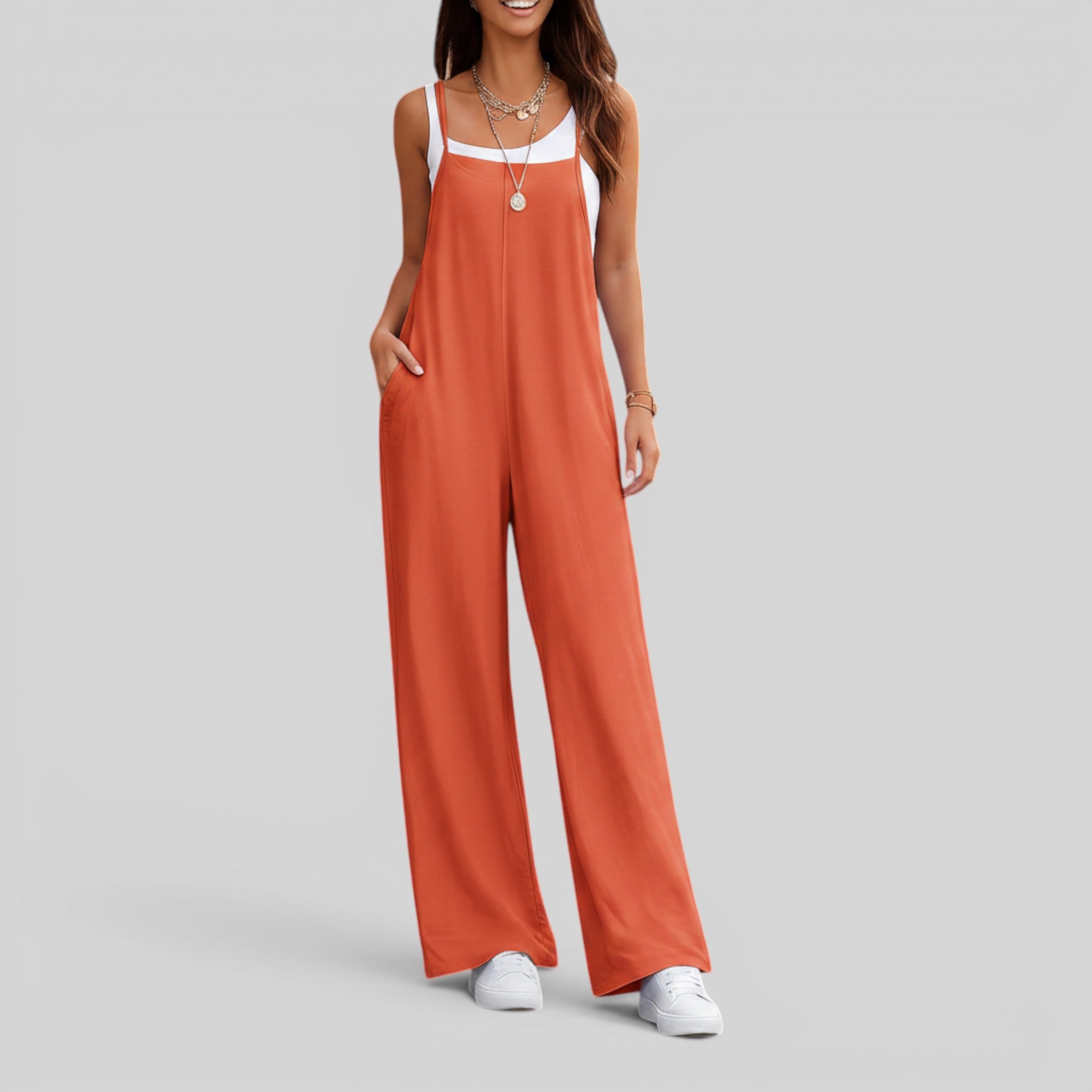 Ellmont London | Women's Sleeveless Long Jumpsuit for Travel Work and Weekend