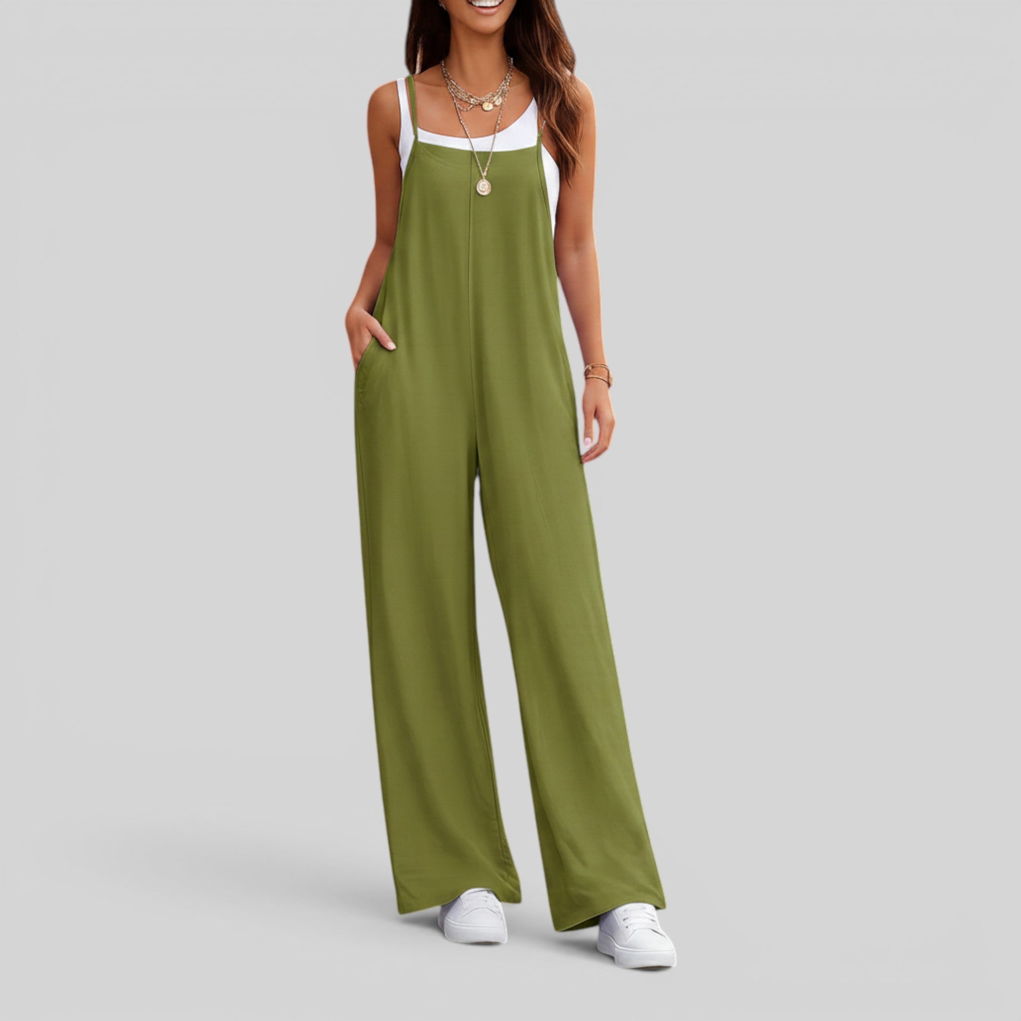 Ellmont London | Women's Sleeveless Long Jumpsuit for Travel Work and Weekend