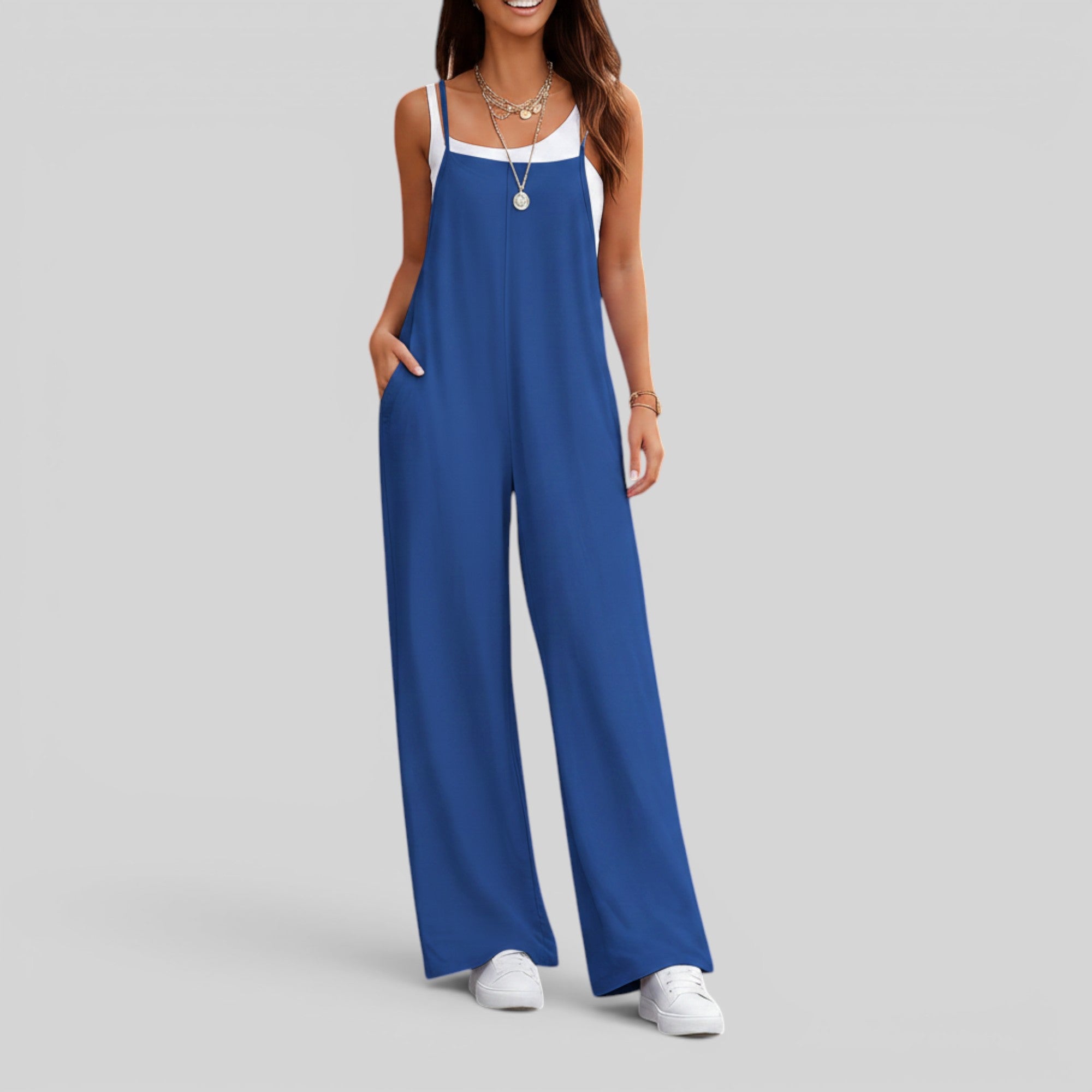 Ellmont London | Women's Sleeveless Long Jumpsuit for Travel Work and Weekend