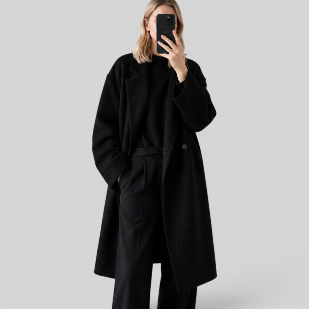 Ellmont London | Women's Trench Coat Long Oversized Warm Button-Up Coat