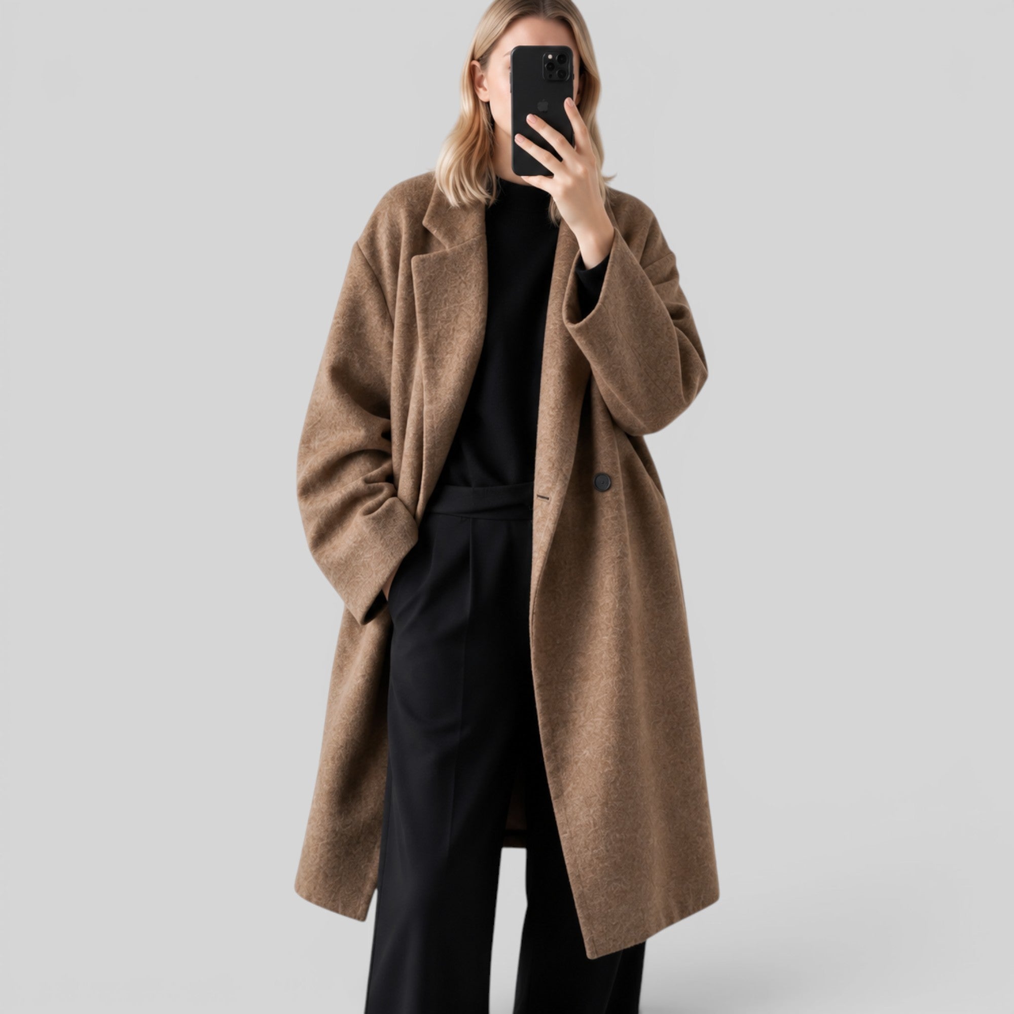 Ellmont London | Women's Trench Coat Long Oversized Warm Button-Up Coat