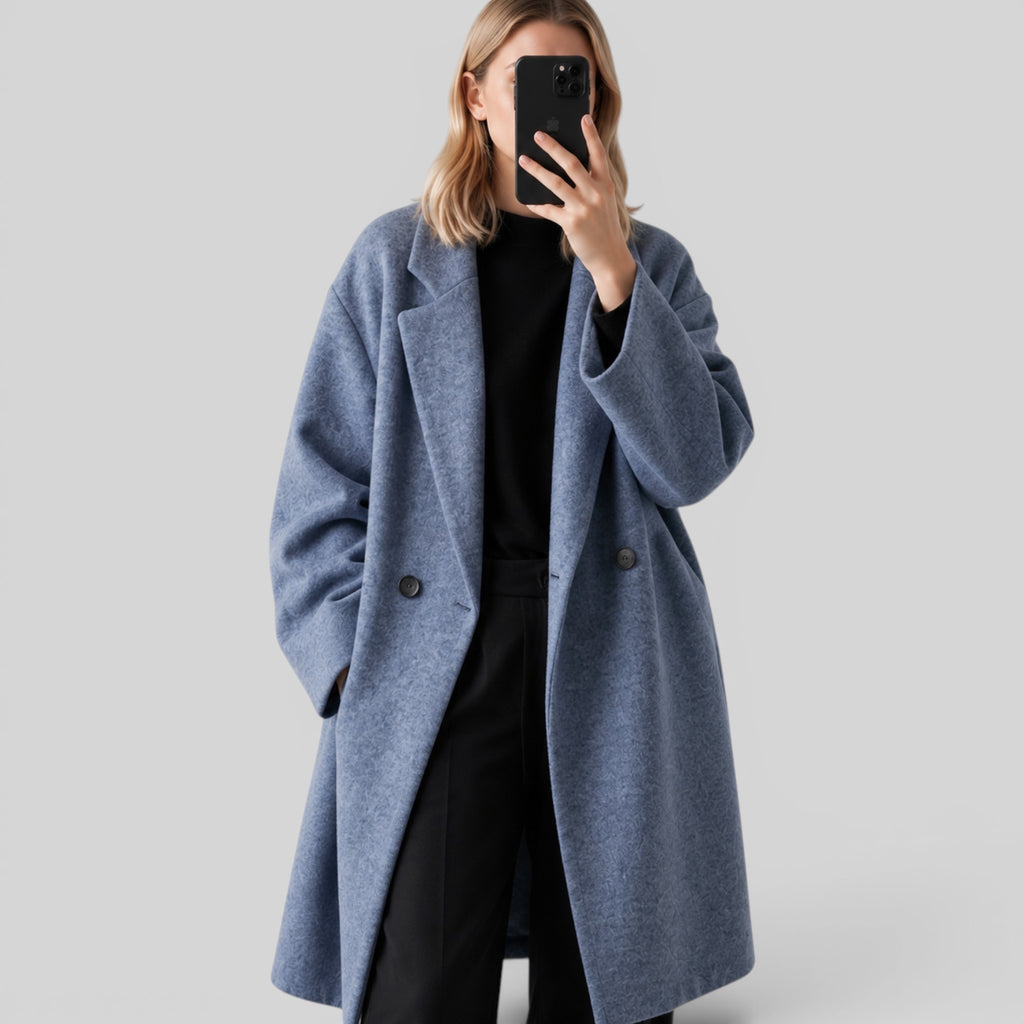 Ellmont London | Women's Trench Coat Long Oversized Warm Button-Up Coat