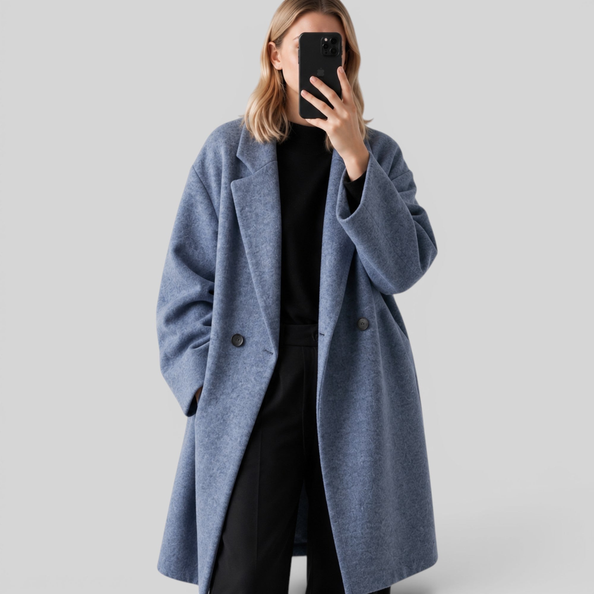 Ellmont London | Women's Trench Coat Long Oversized Warm Button-Up Coat