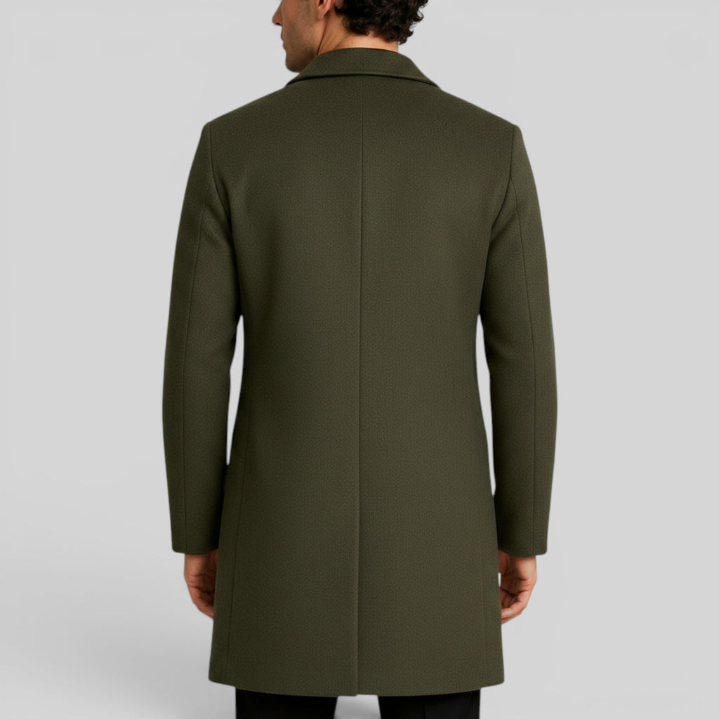 Ellmont London | Men's Mid-Length Button Front Trench Coat Warm Regular Fit
