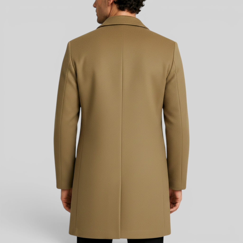 Ellmont London | Men's Mid-Length Button Front Trench Coat Warm Regular Fit