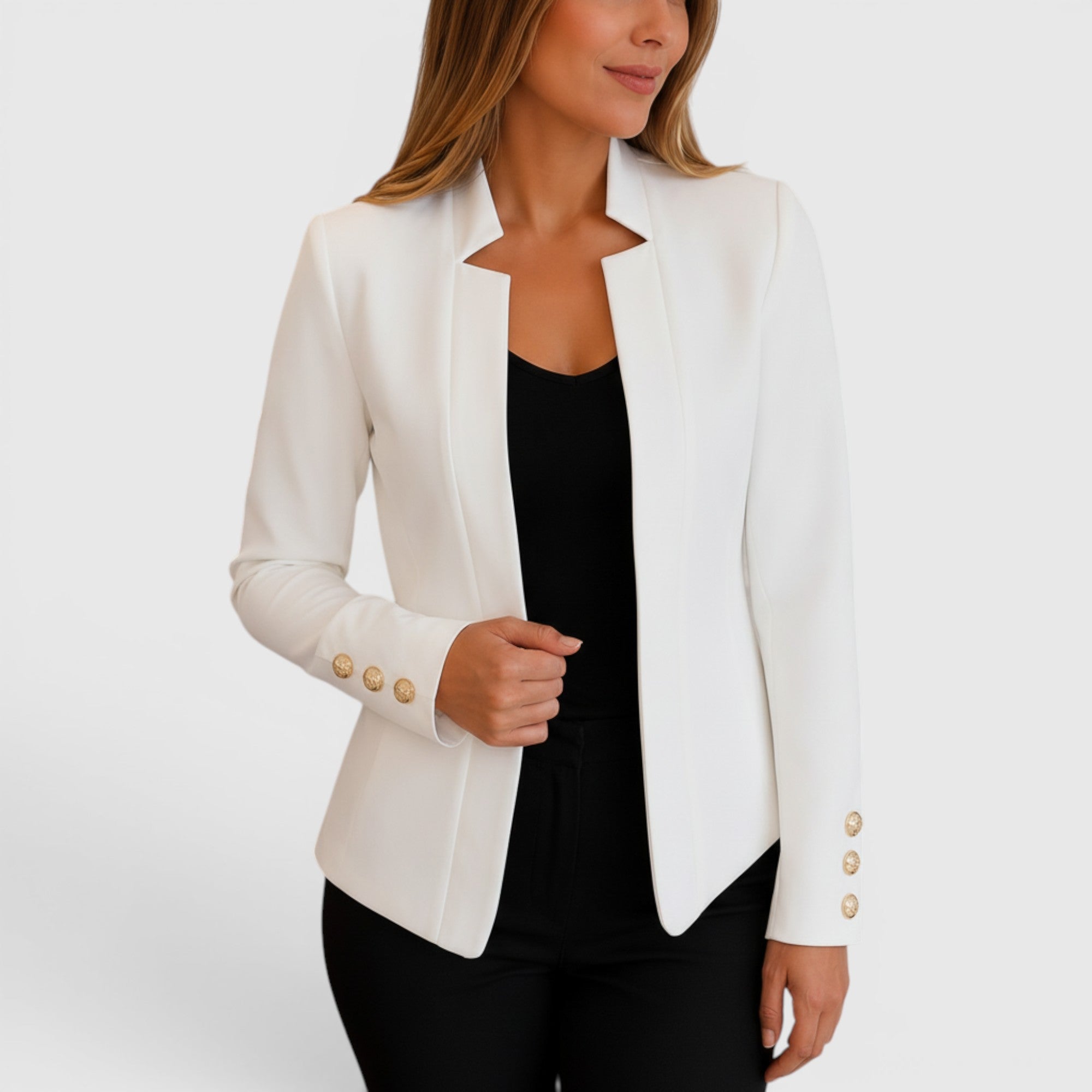 Ellmont London | Women's Casual Blazer Vest Button Front Loose Fit Blazer