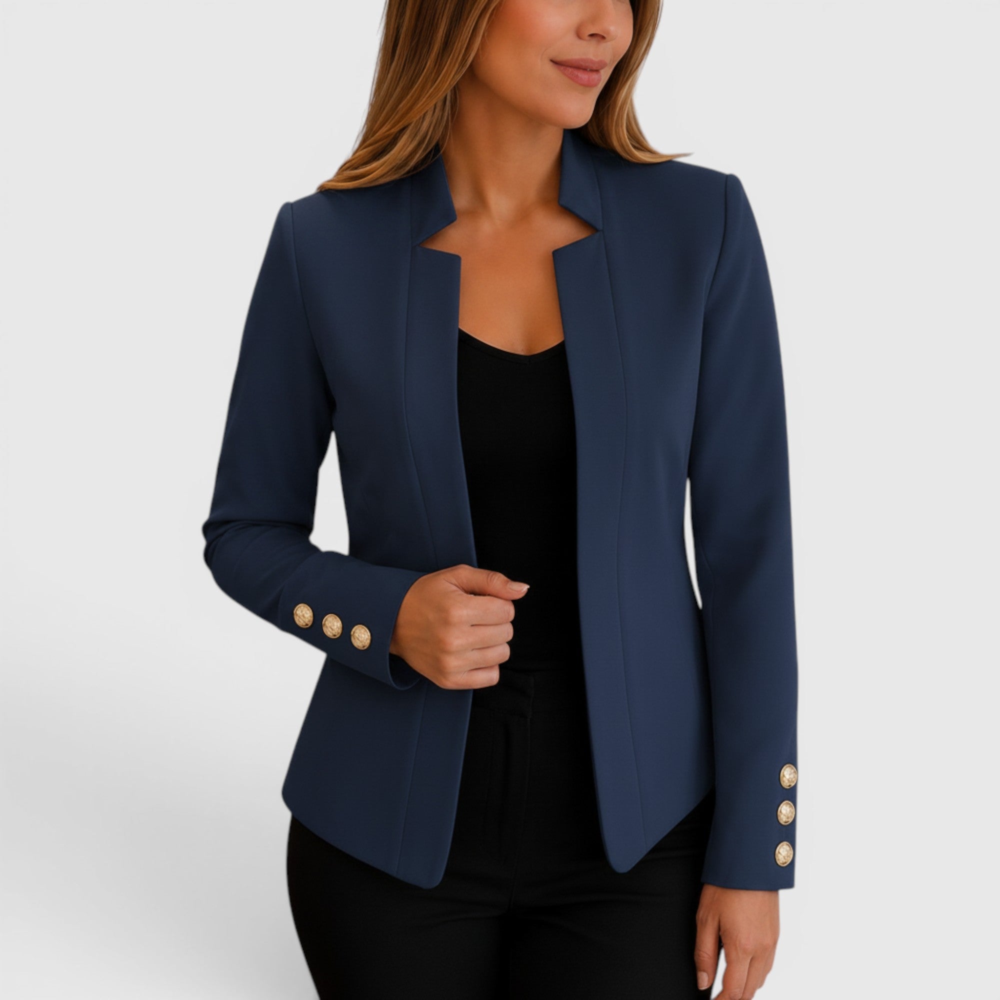 Ellmont London | Women's Casual Blazer Vest Button Front Loose Fit Blazer