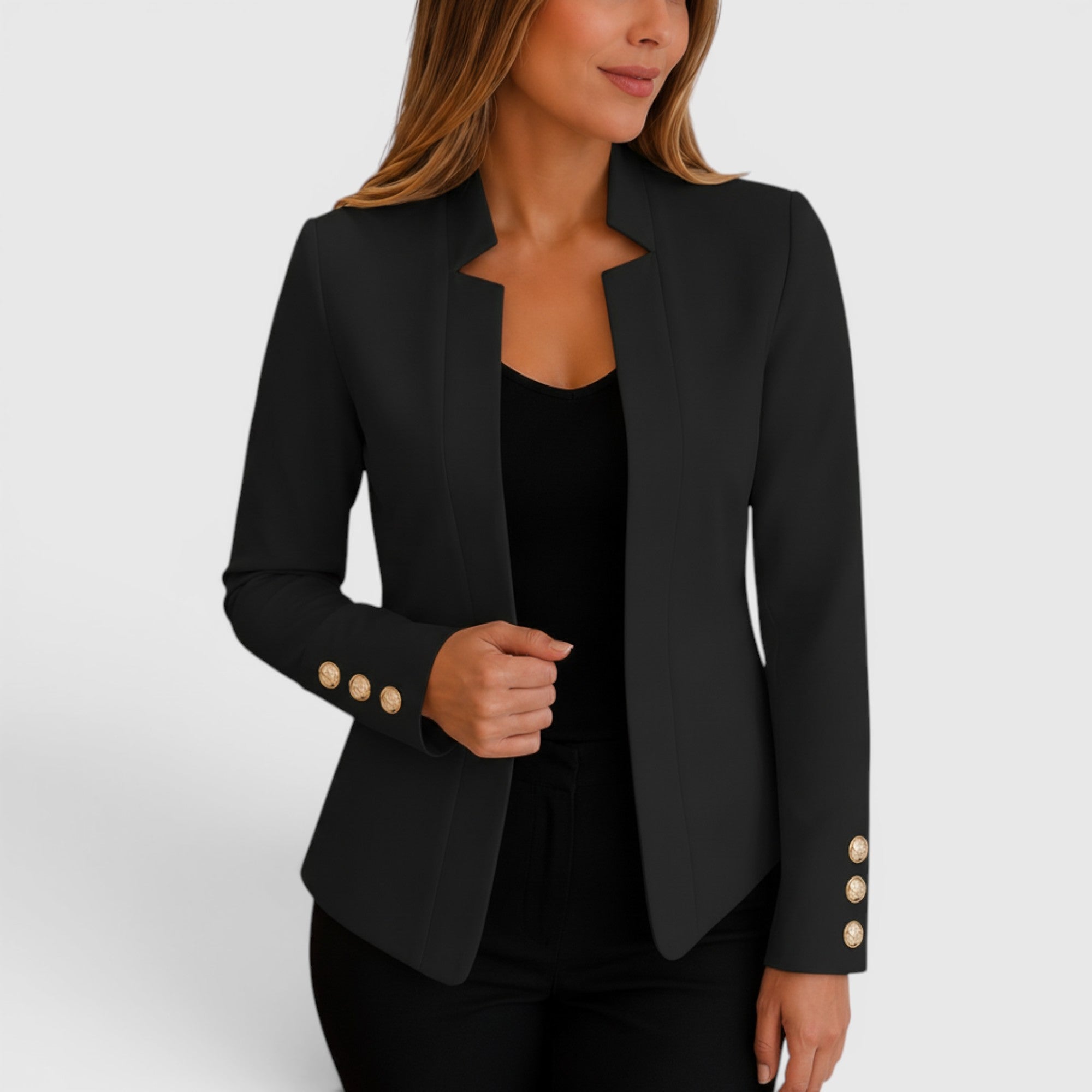 Ellmont London | Women's Casual Blazer Vest Button Front Loose Fit Blazer