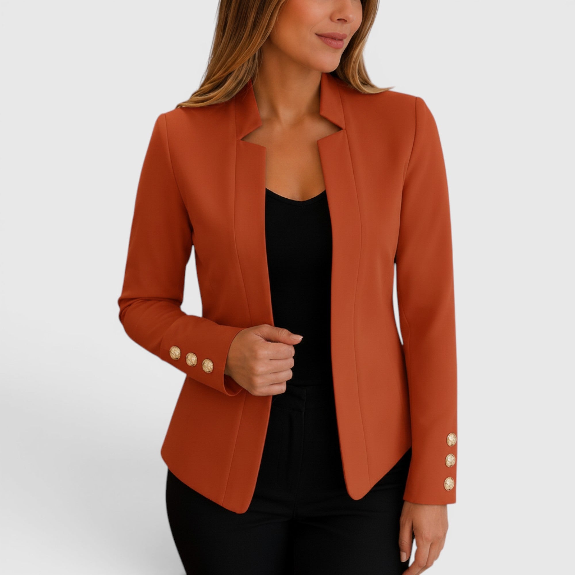 Ellmont London | Women's Casual Blazer Vest Button Front Loose Fit Blazer