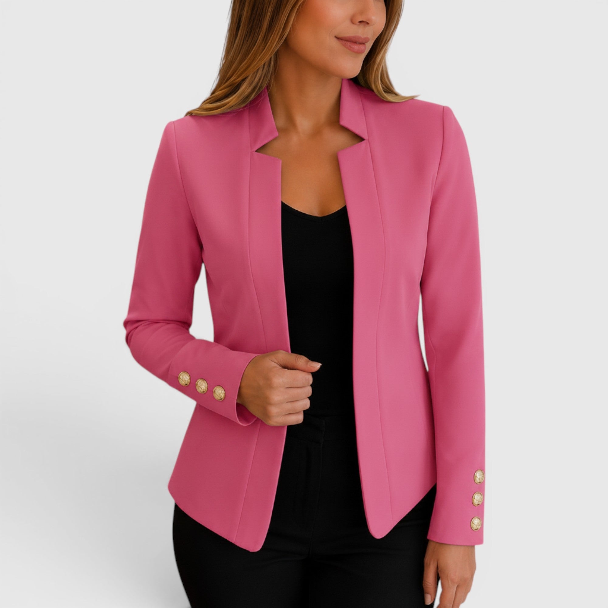 Ellmont London | Women's Casual Blazer Vest Button Front Loose Fit Blazer