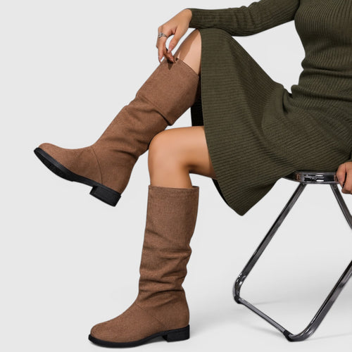 Deborah | Women's Slip-On Ankle Boots Classic Mid Heel Shoes
