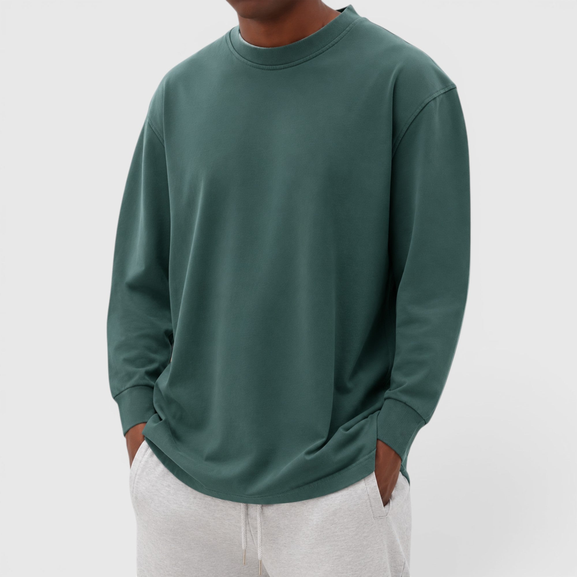 Ellmont London | Men's Breathable Cotton Longsleeve Mockneck Casual Shirt