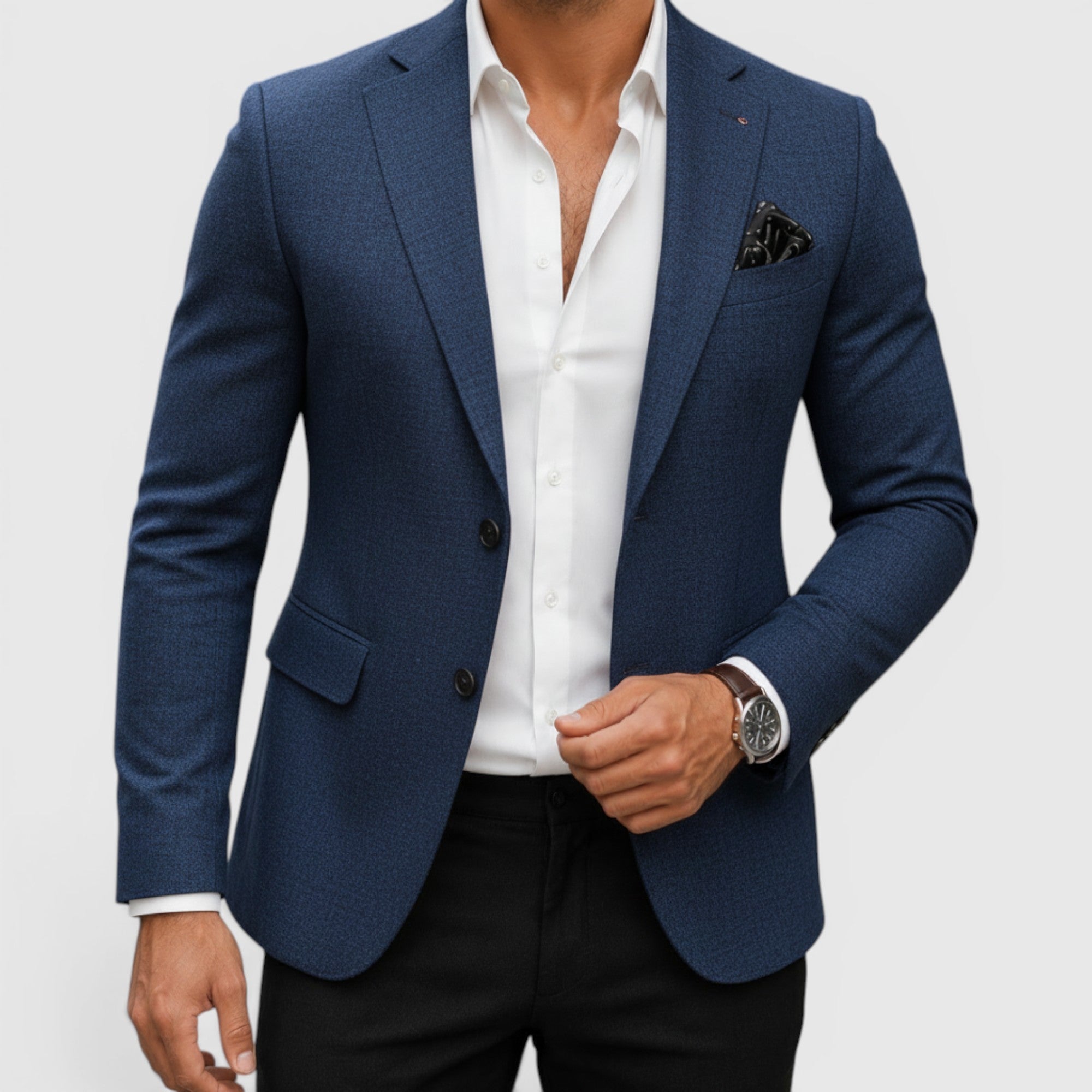 Ellmont London | Men's Structured Woven Blazer Single Button Smart Casual Jacket