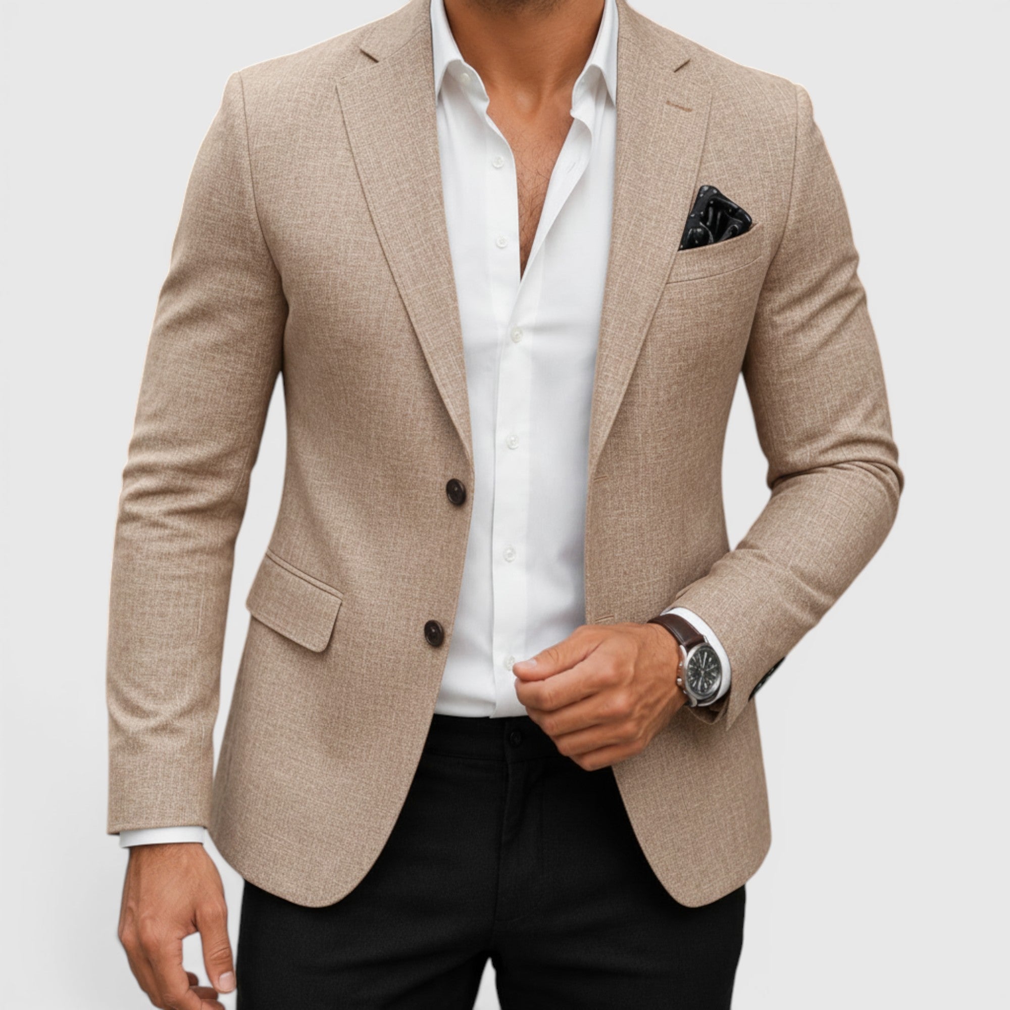 Ellmont London | Men's Structured Woven Blazer Single Button Smart Casual Jacket