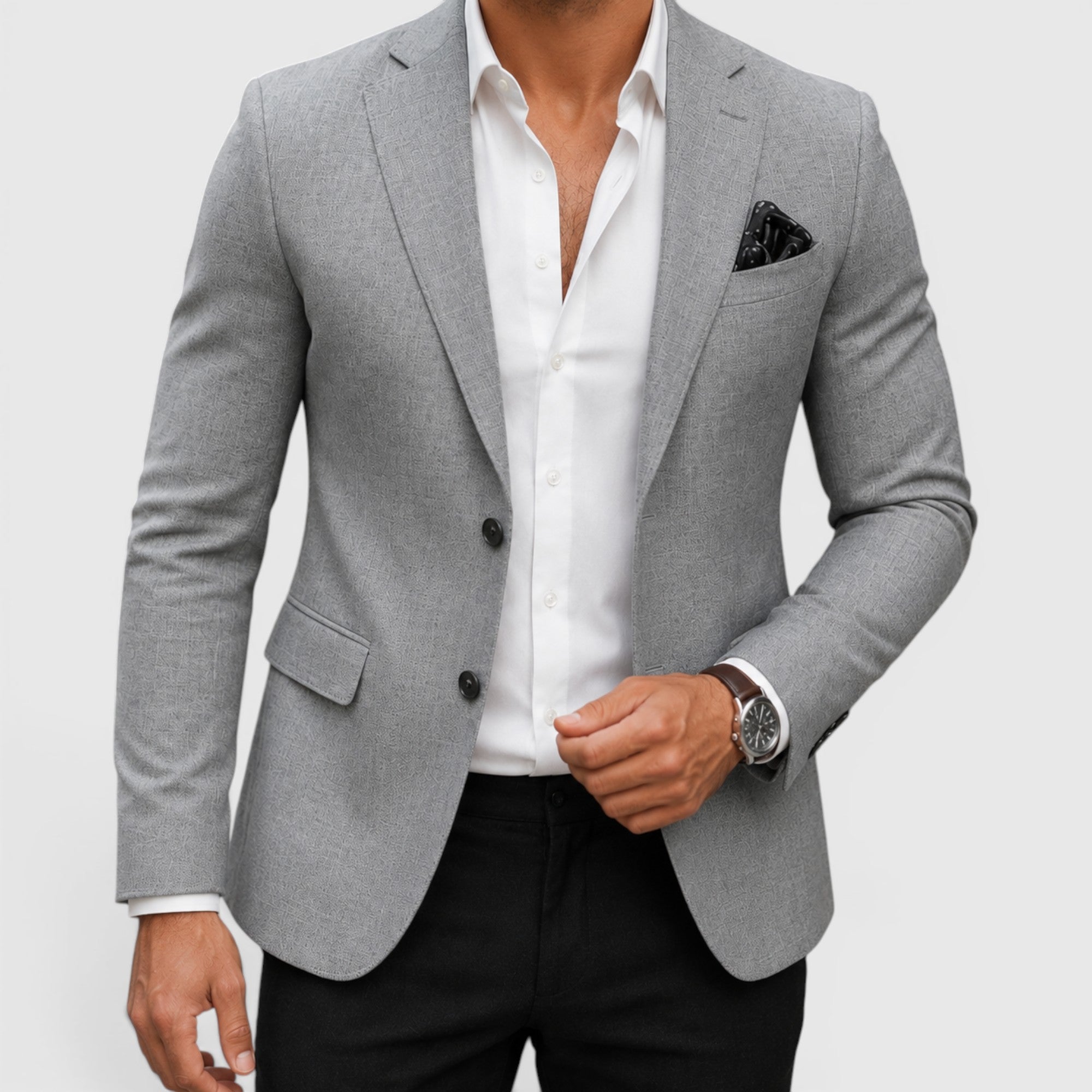 Ellmont London | Men's Structured Woven Blazer Single Button Smart Casual Jacket
