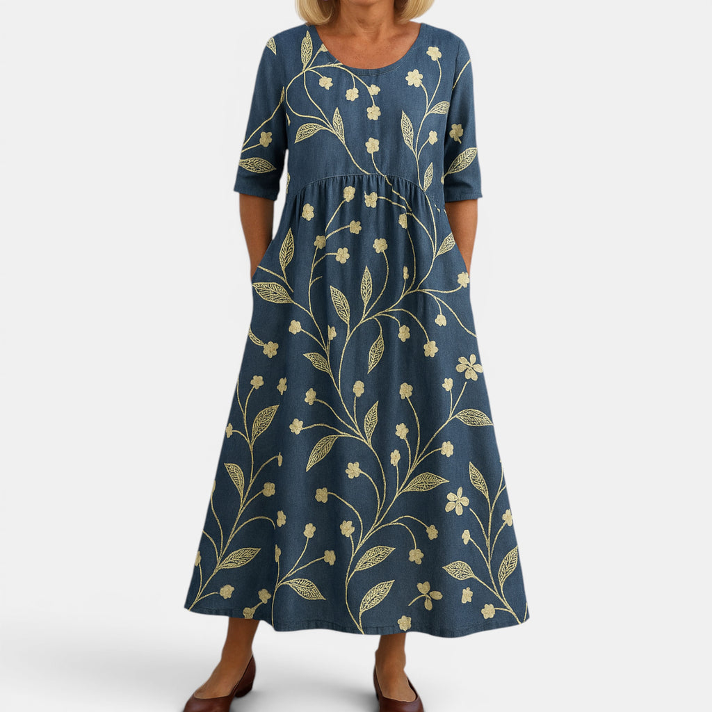 Ellmont London | Women's Lightweight Summer Midi Dress Sleeve Coverage