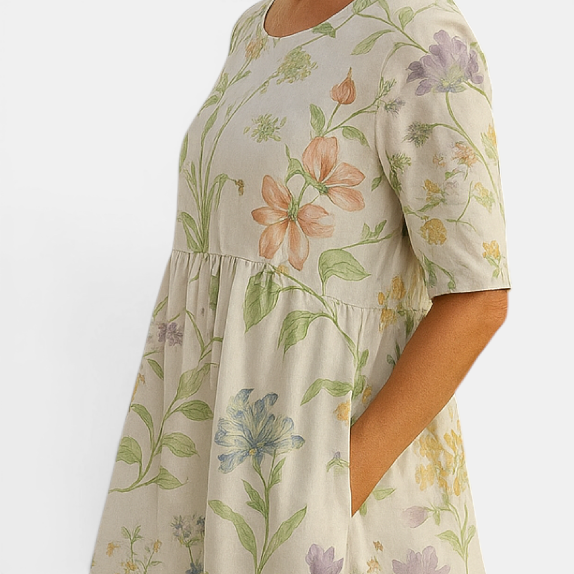 Ellmont London | Women's Lightweight Summer Midi Dress Sleeve Coverage