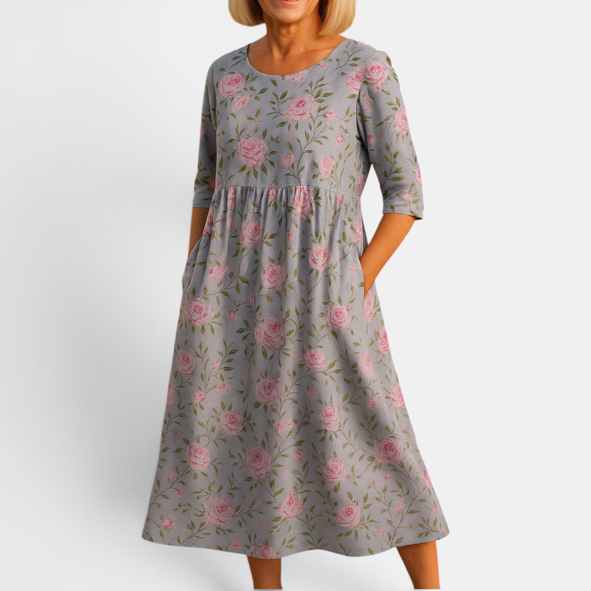 Ellmont London | Women's Lightweight Summer Midi Dress Sleeve Coverage