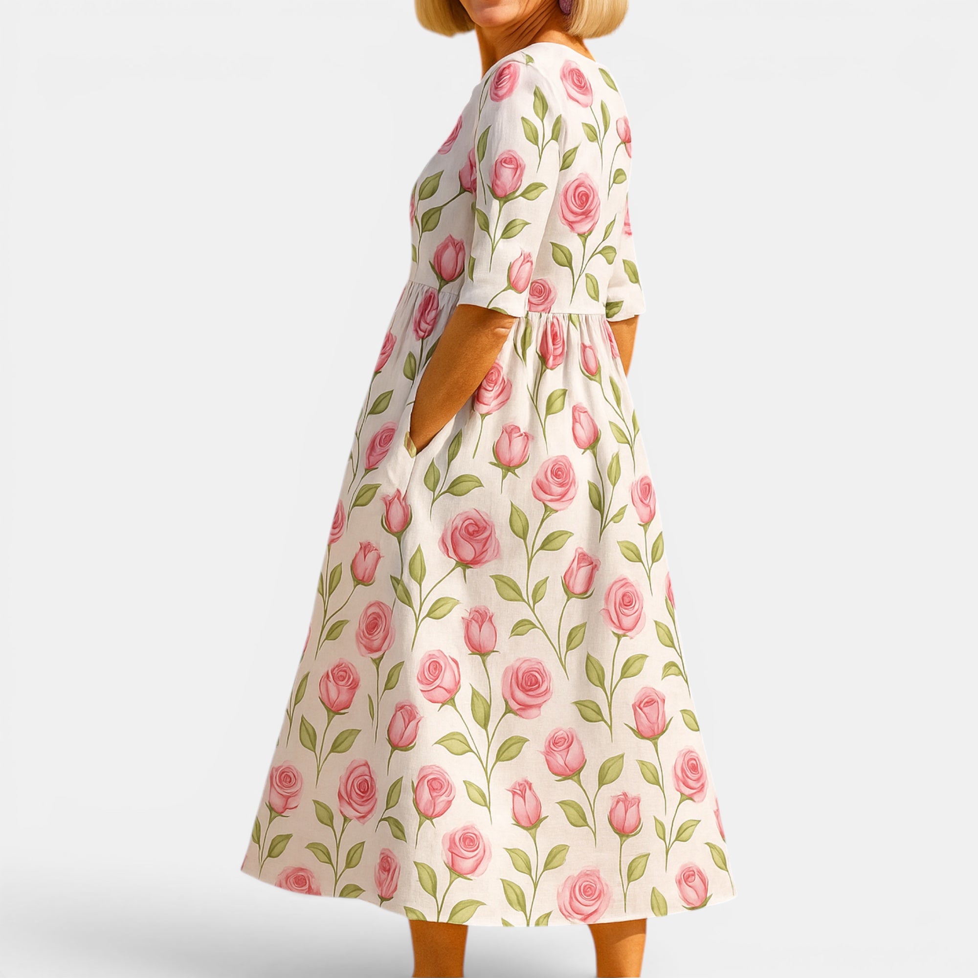 Ellmont London | Women's Lightweight Summer Midi Dress Sleeve Coverage