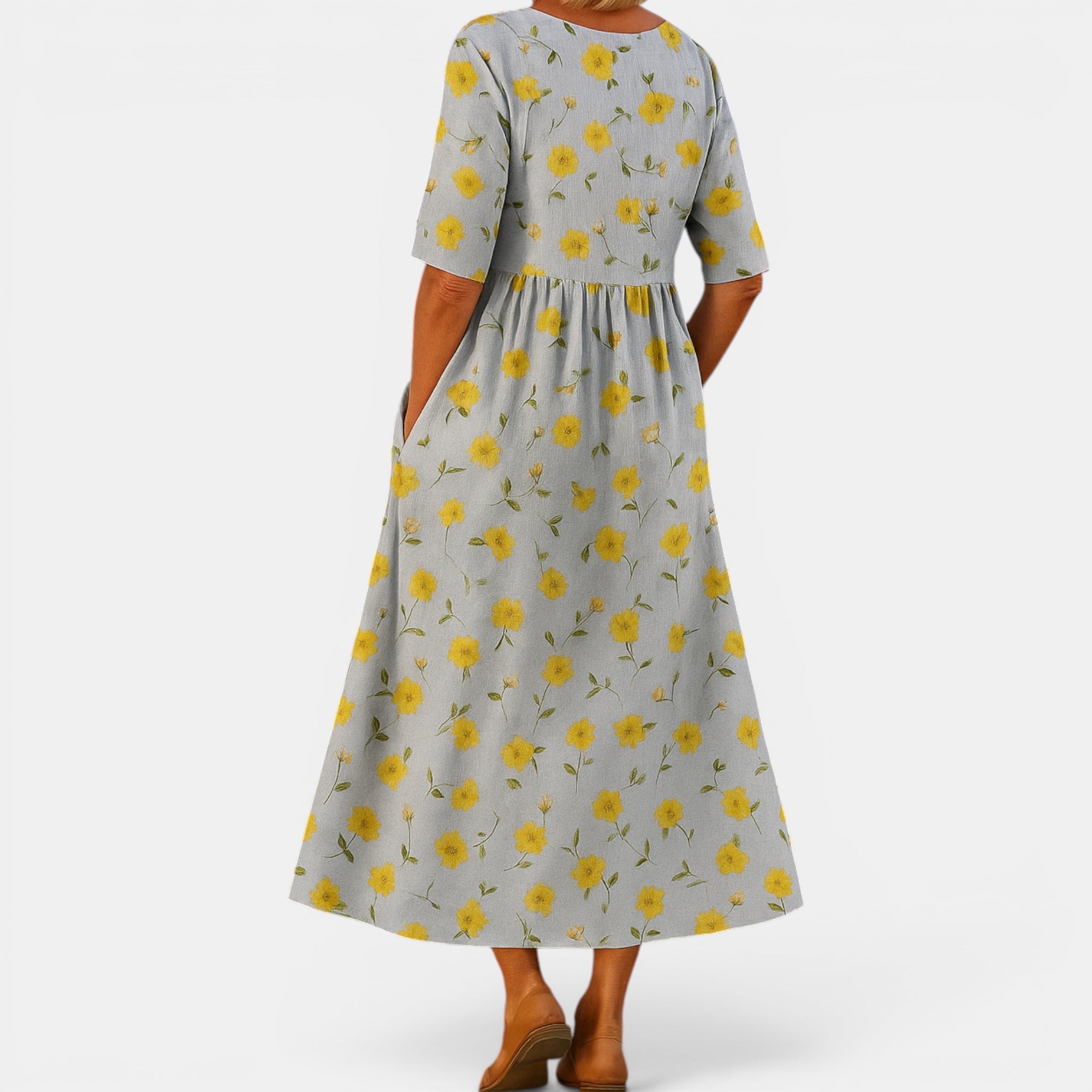 Ellmont London | Women's Lightweight Summer Midi Dress Sleeve Coverage