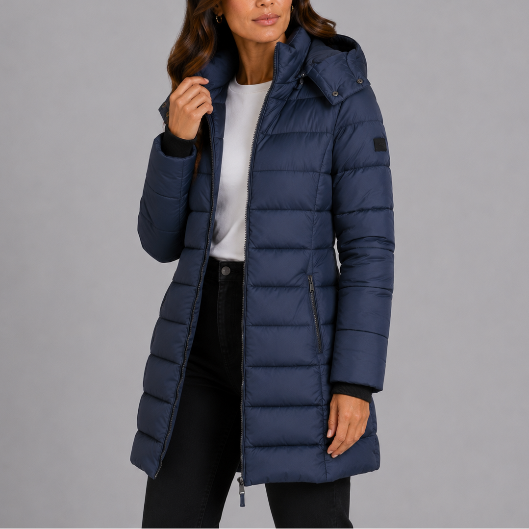 Amelia | Women's Long Hooded Puffer Jacket | Insulated Winter Coat