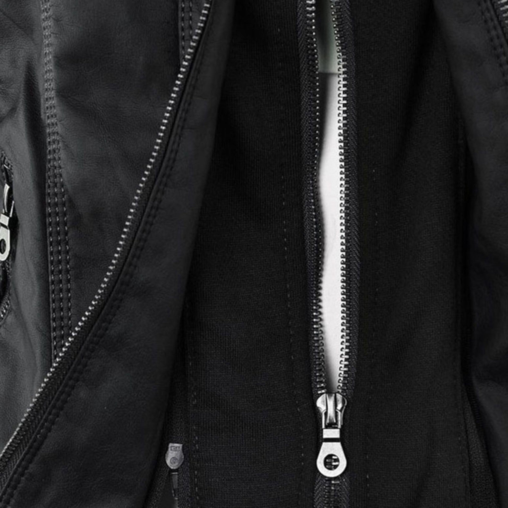 Ellmont London | Women's Warm Leather Jacket Tailored Zip Front Casual Coat
