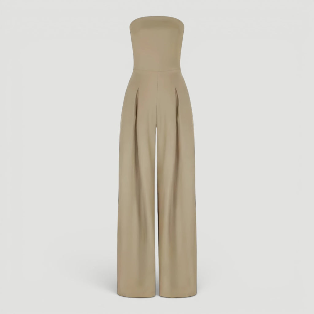 Ellmont London | Women’s Timeless Wide Leg Comfortable Strapless Jumpsuit