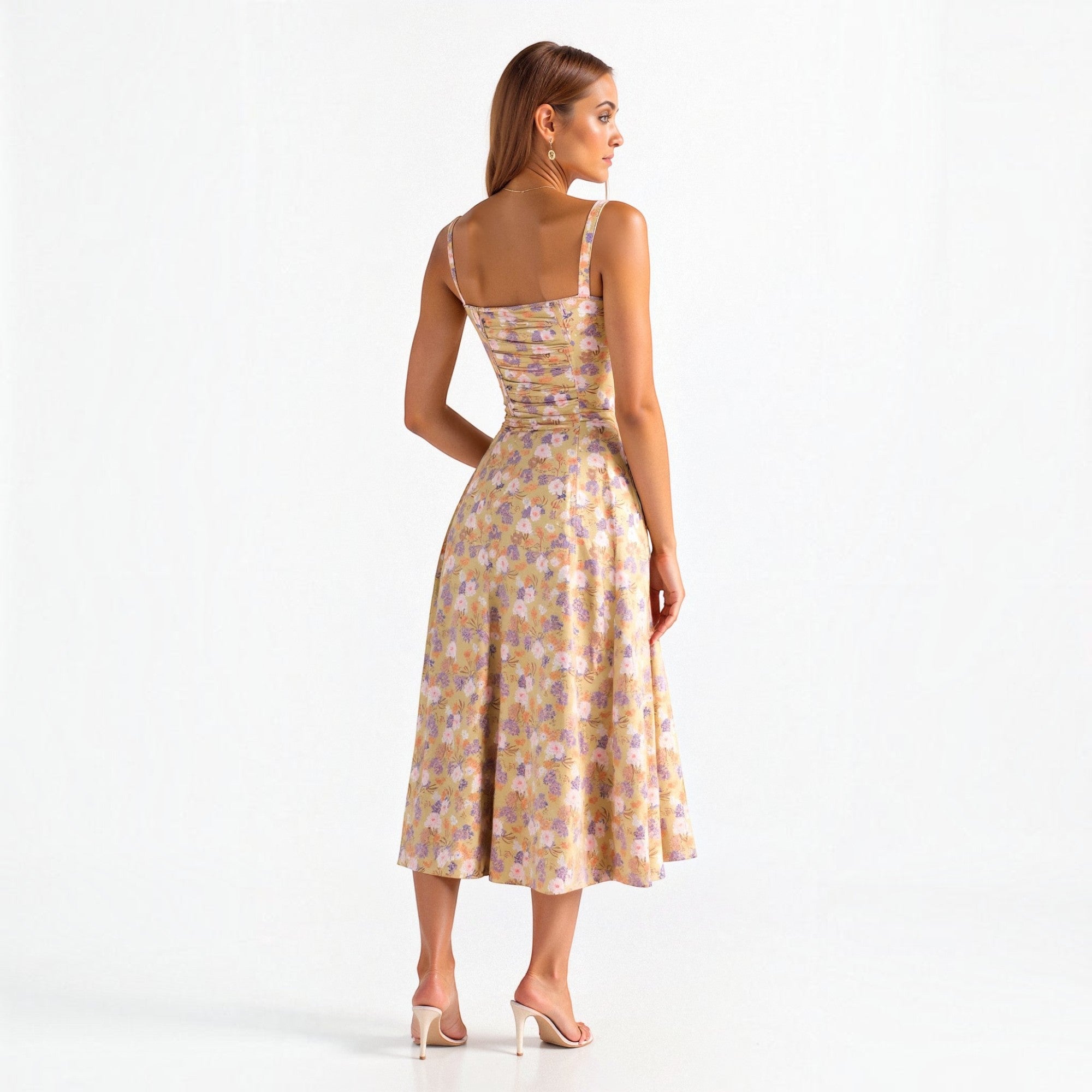 Ellmont London | Women's Corset Midi Dress with Side Slit