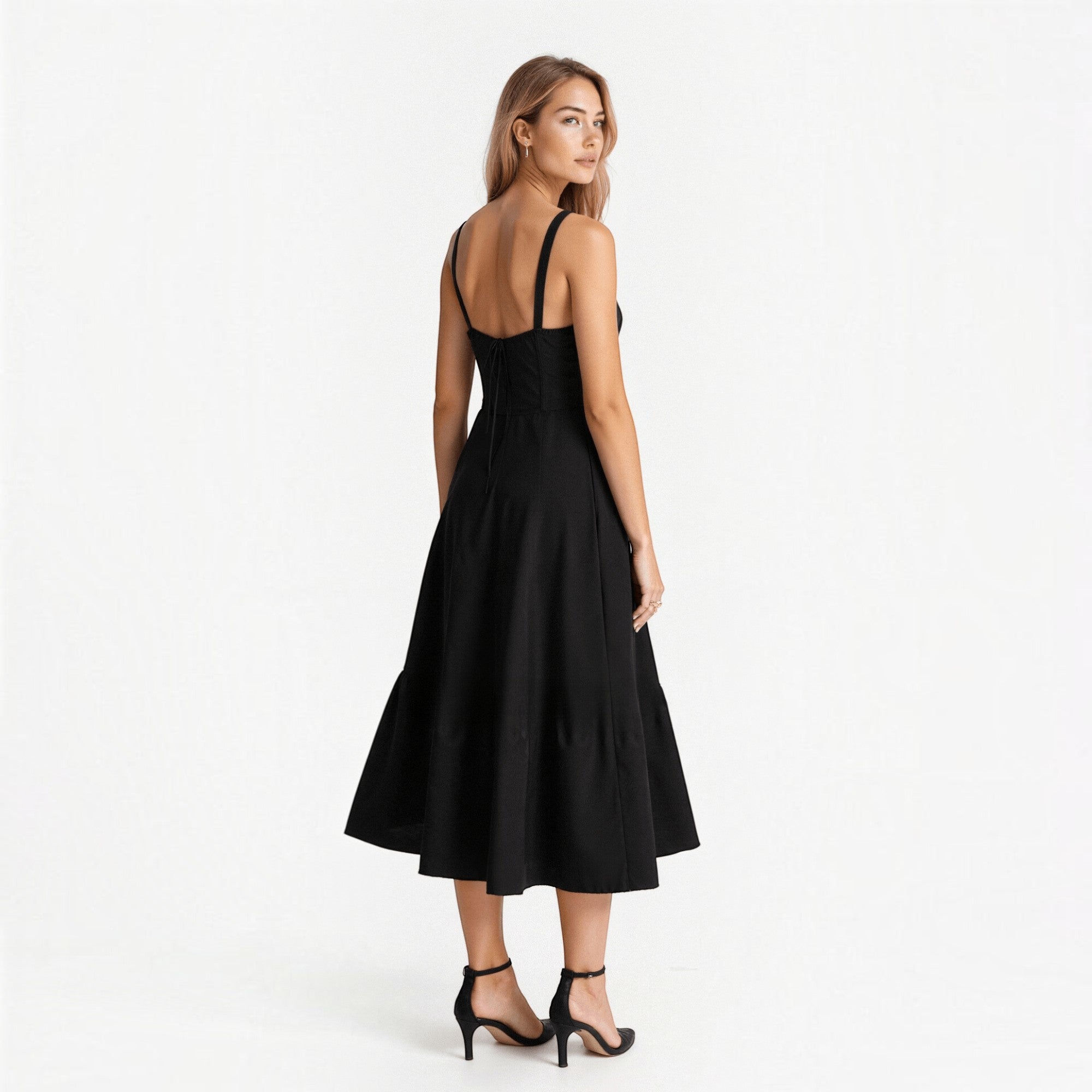 Ellmont London | Women's Corset Midi Dress with Side Slit