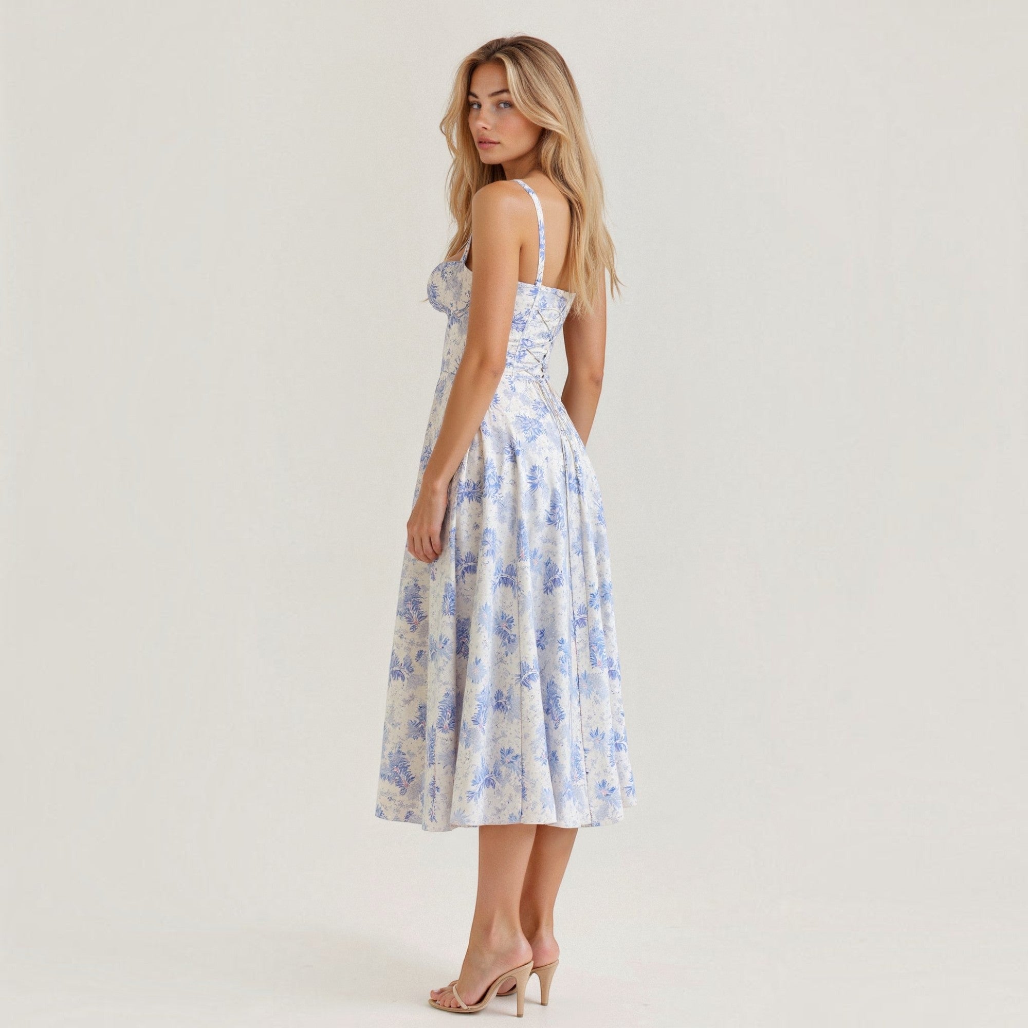 Ellmont London | Women's Corset Midi Dress with Side Slit